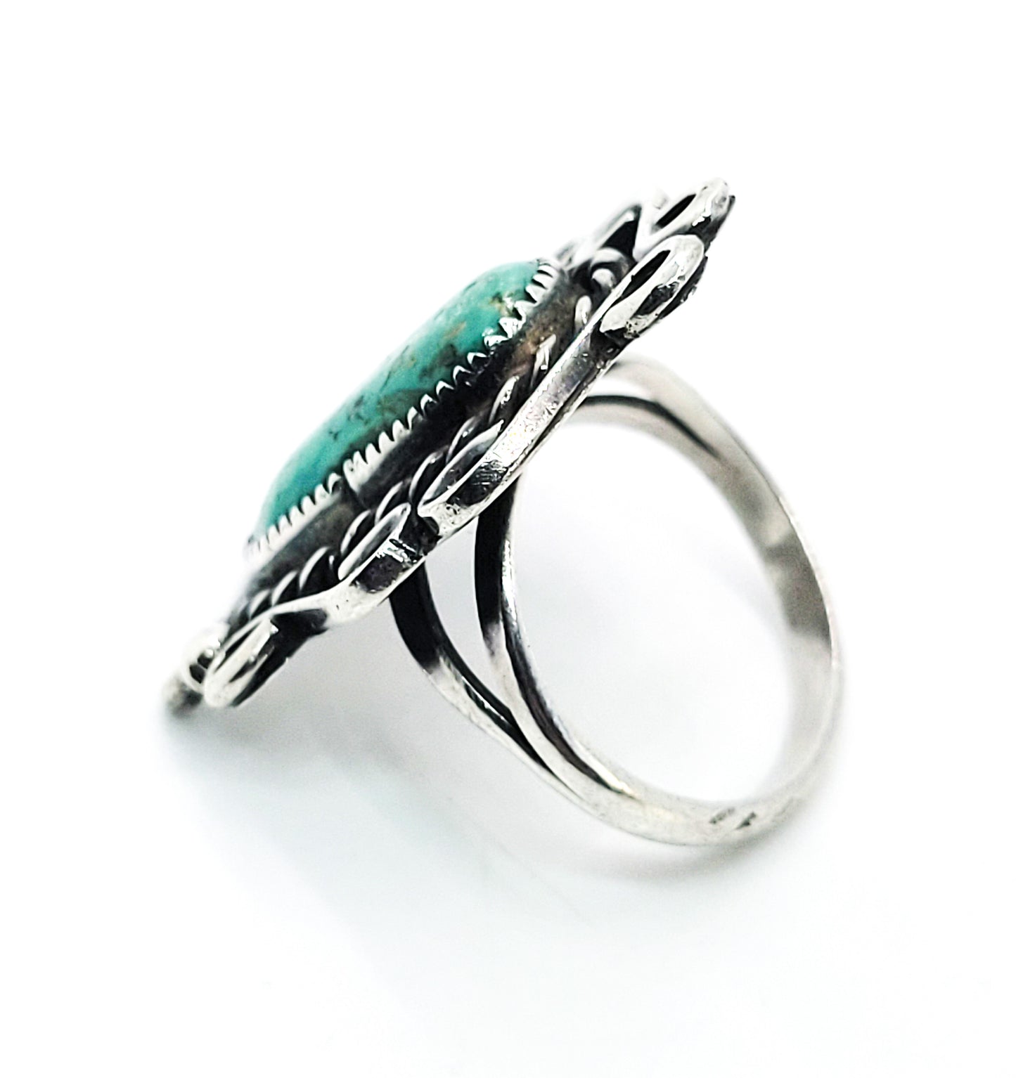 Navajo turquoise sterling silver Artisan vintage sterling silver ring size 7