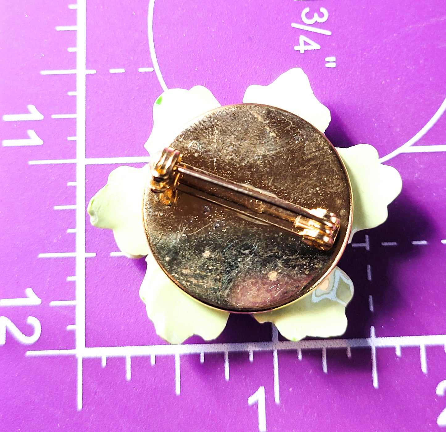 Pansy Bouquet vintage Bone China trio of pansy's pink yellow and purple brooch