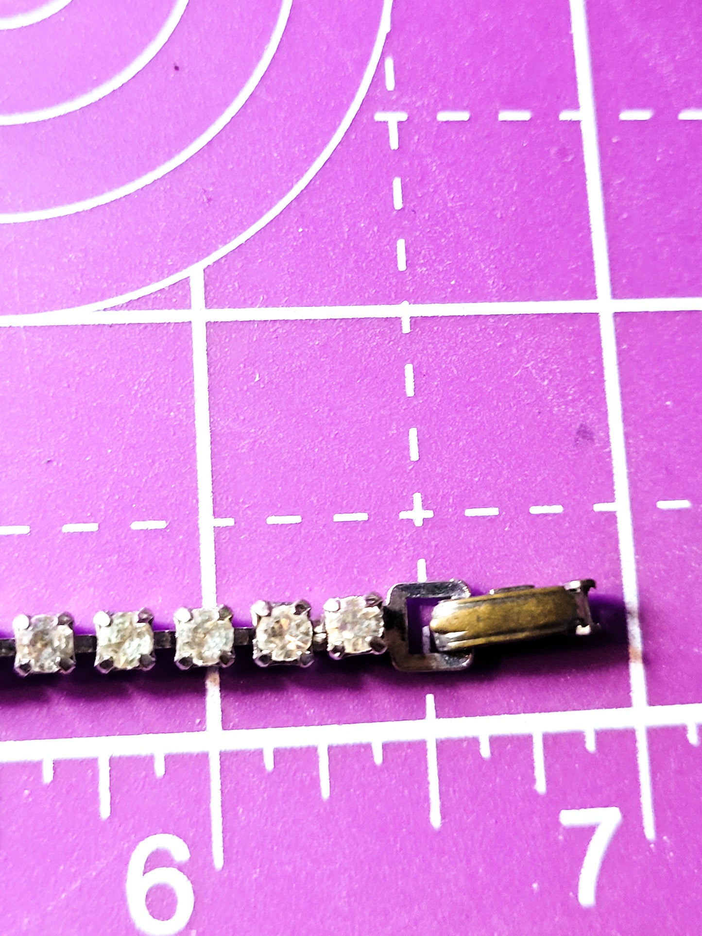 Clear rhinestone block vintage style prong set tennis bracelet