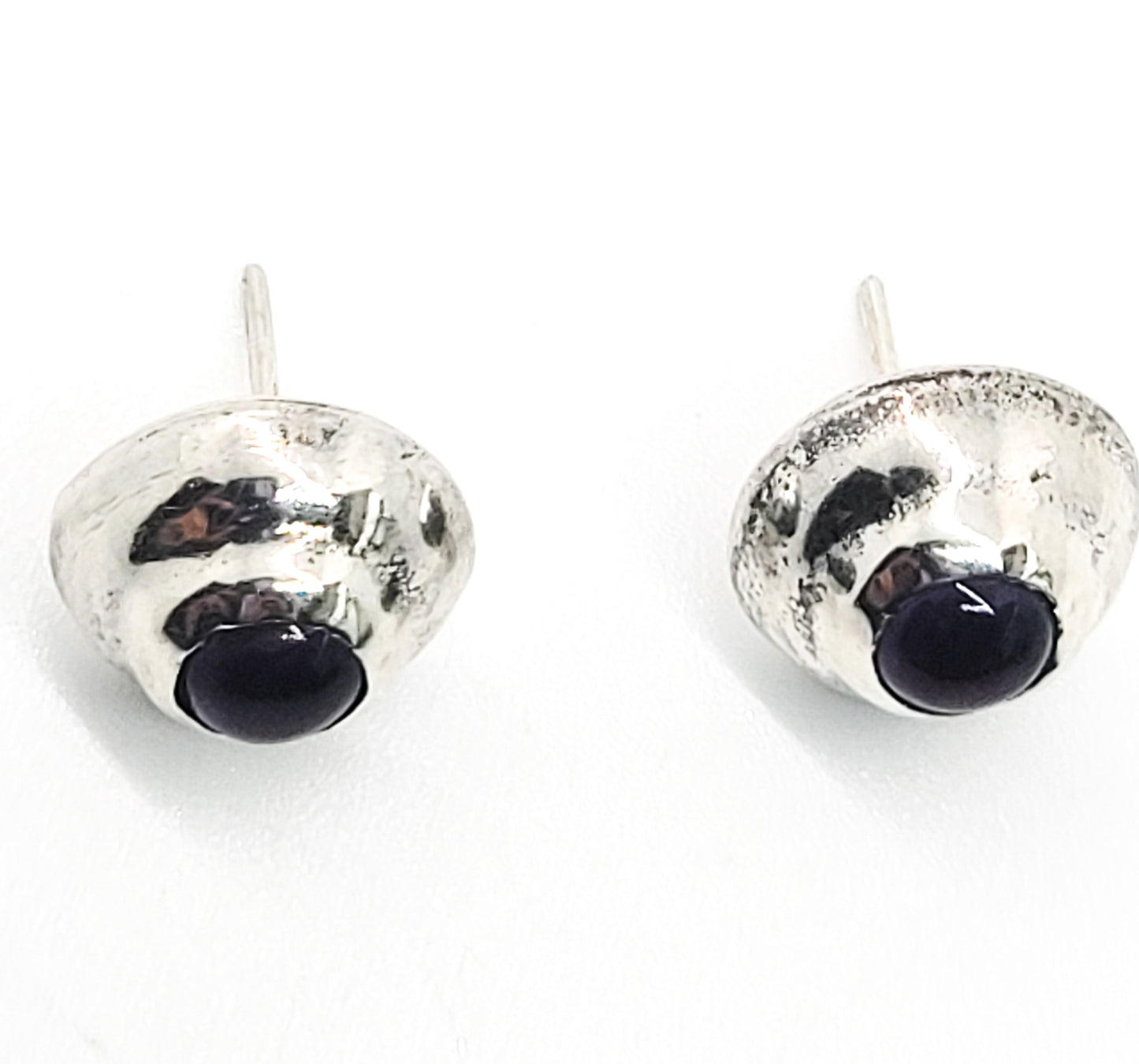 Mexican Amethyst Dome sterling silver vintage stud earrings 925
