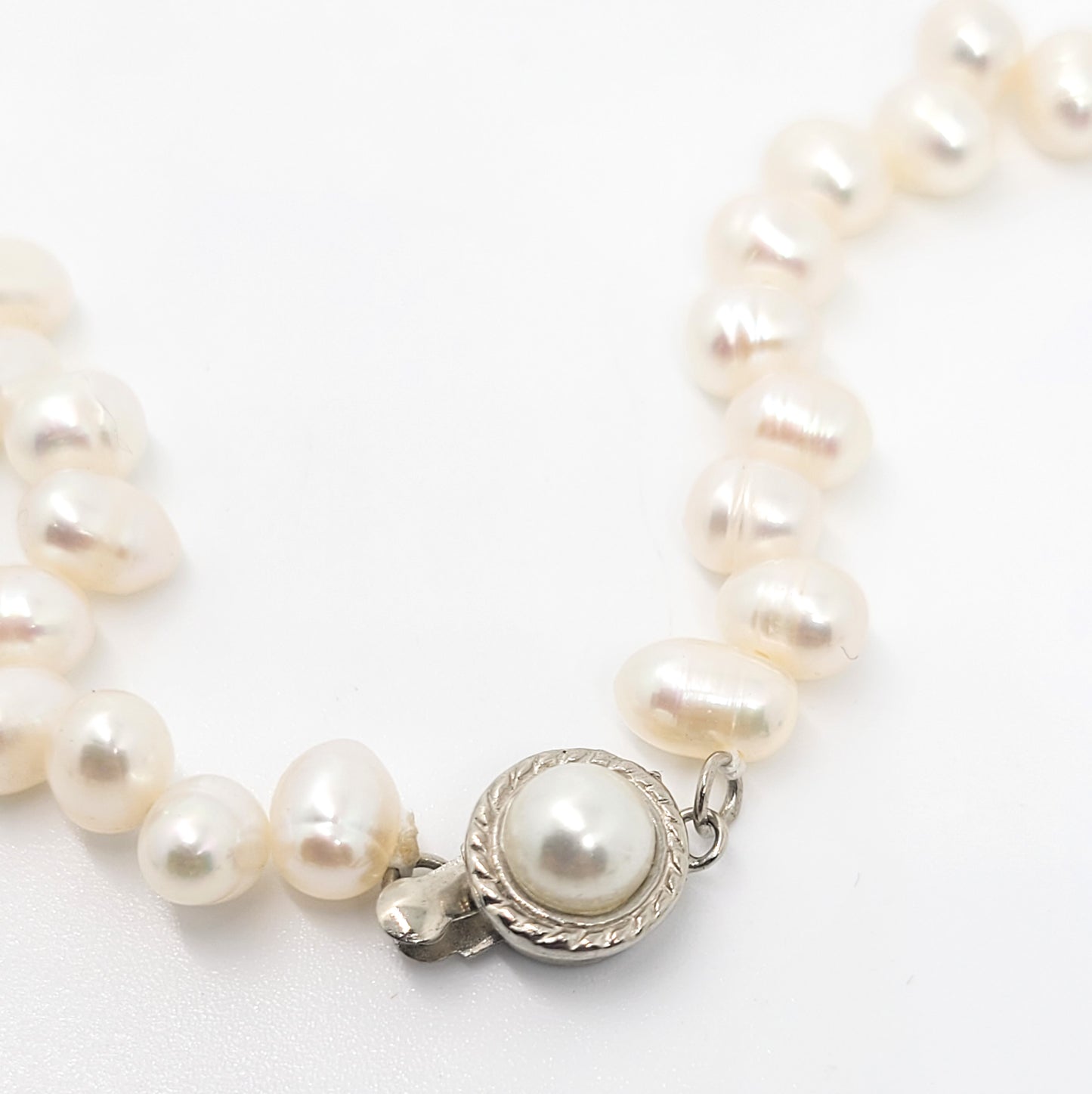 Freshwater pearl and carved Moss Agate artisan gemstone necklace