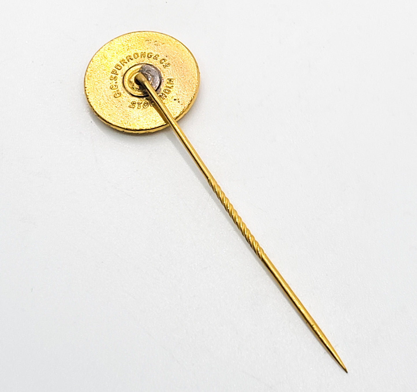 CC Sporrong co Stockholm Royal Oder of Sweden three crowns vitnage lapel pin