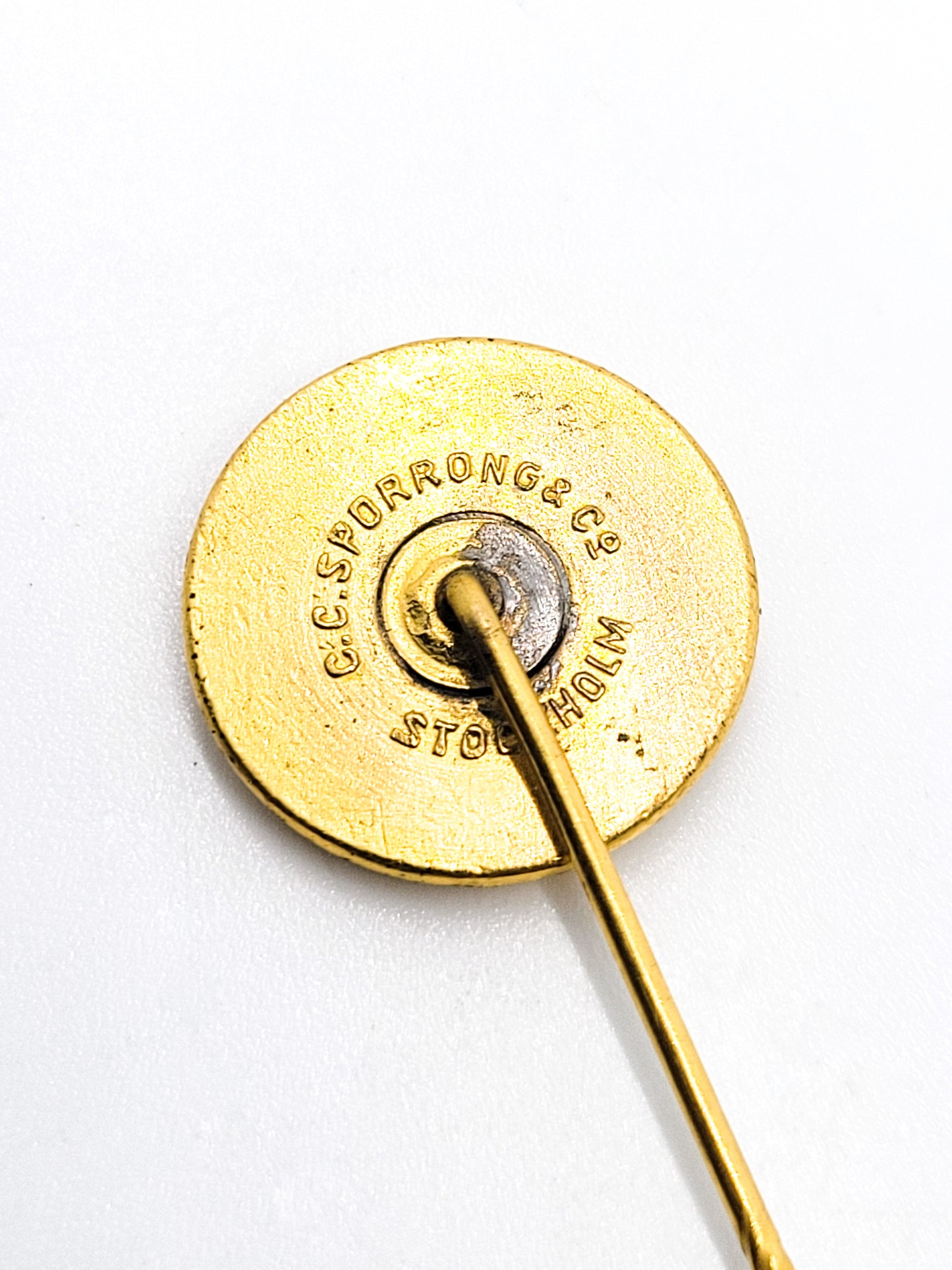 CC Sporrong co Stockholm Royal Oder of Sweden three crowns vitnage lapel pin
