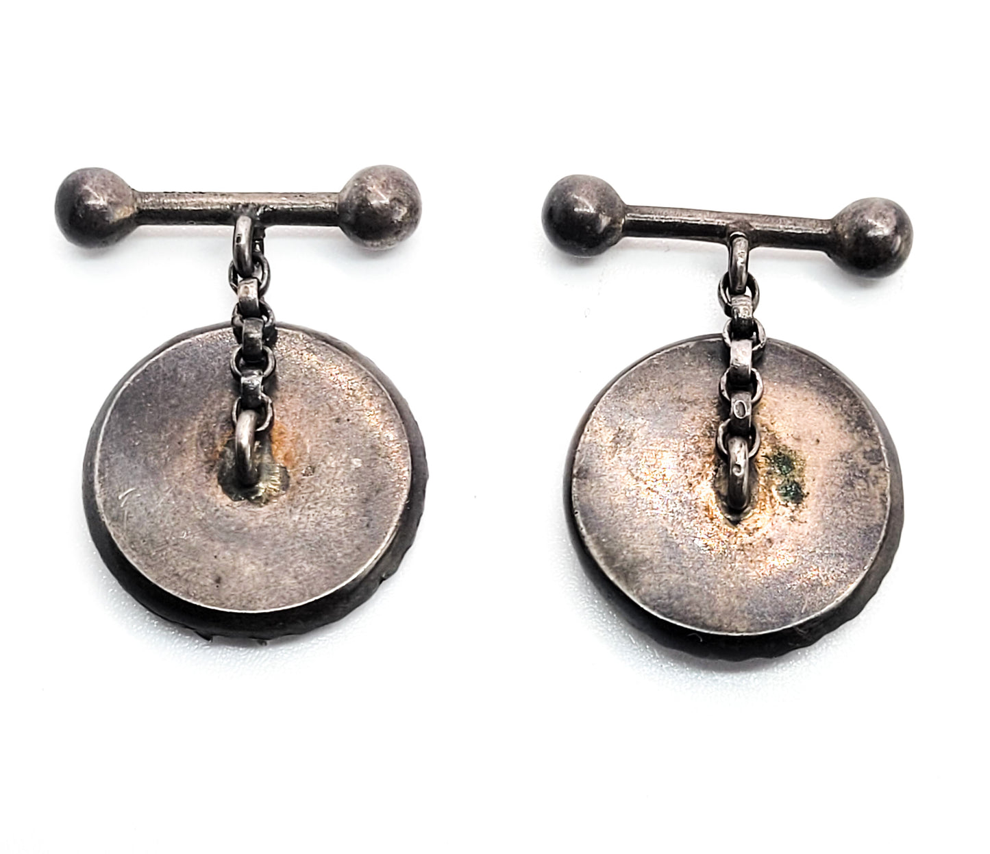 BBS Running Buck deer equestrian hunting 800 sterling silver antique cufflinks