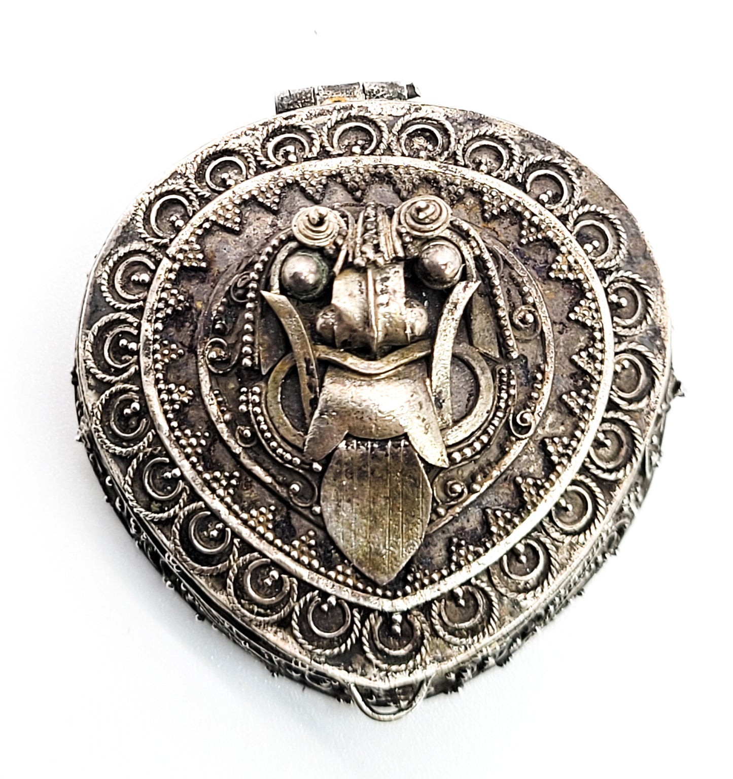 Rangda Balinese demon Queen Large mask sterling silver vintage trinket box jewelry