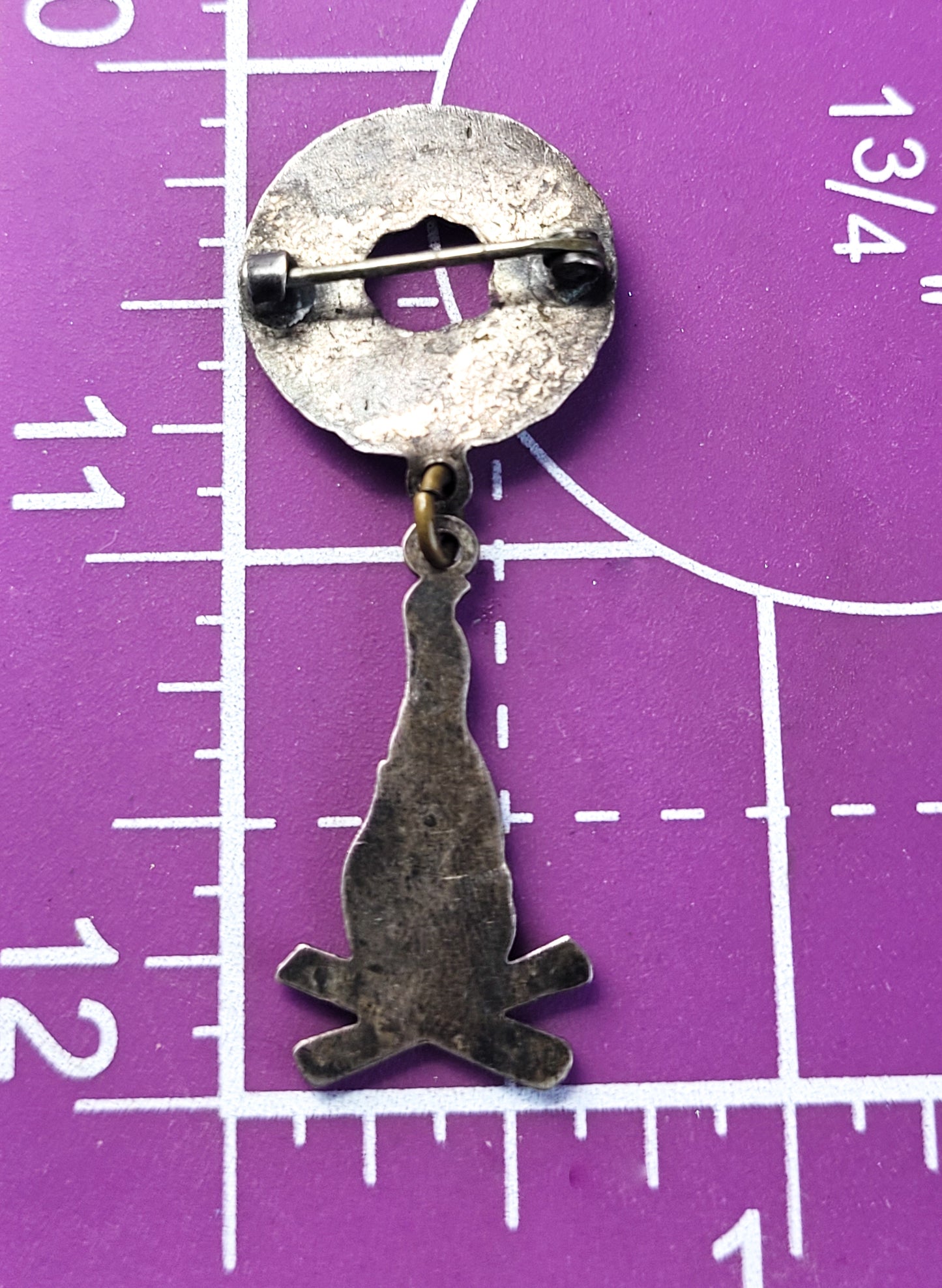 O.D.D. Sterling silver plated vintage fraternal order camp fire brooch pin