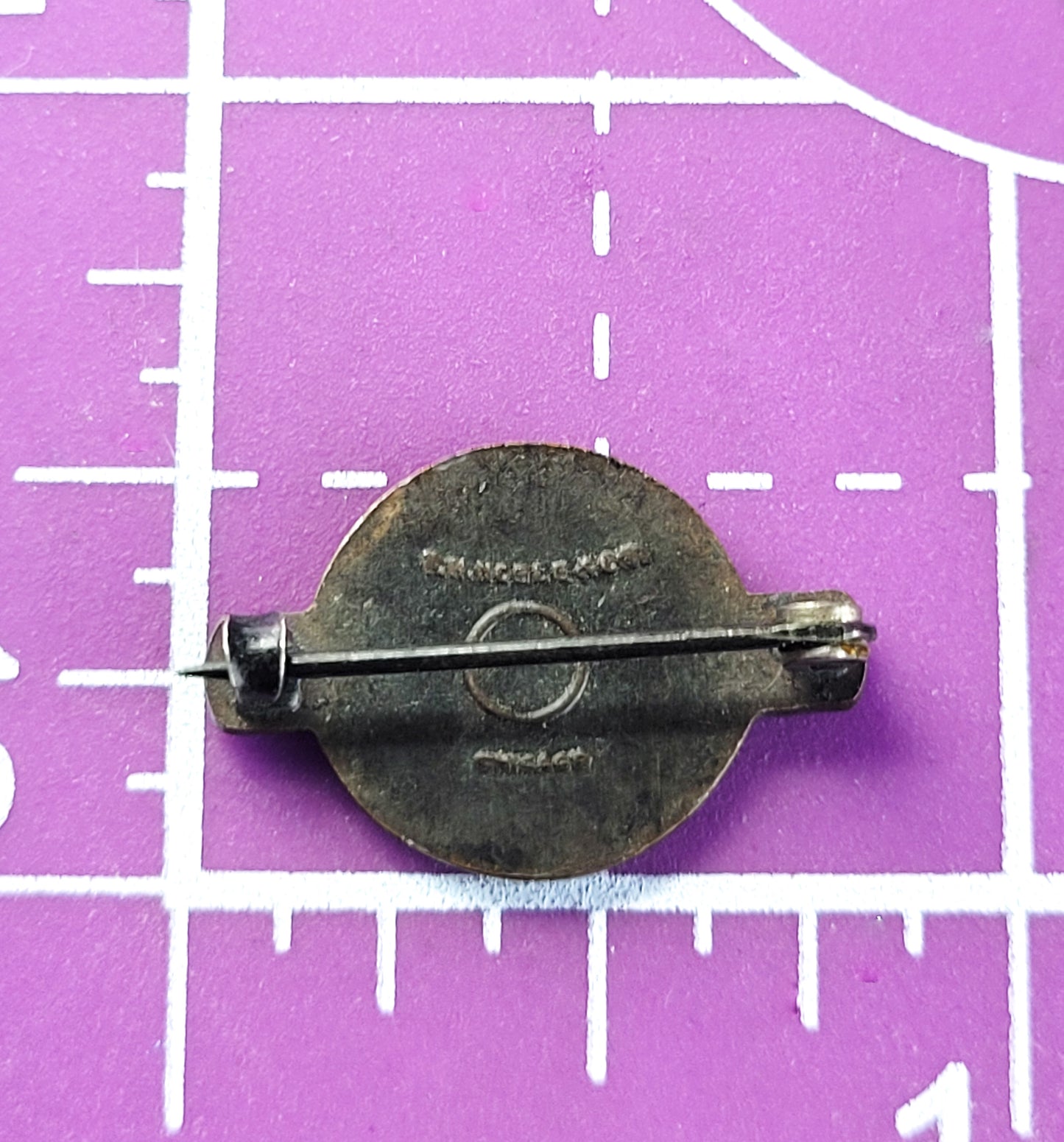 Junior Modern Woodman of America vintage wood and axe pin brooch WMA
