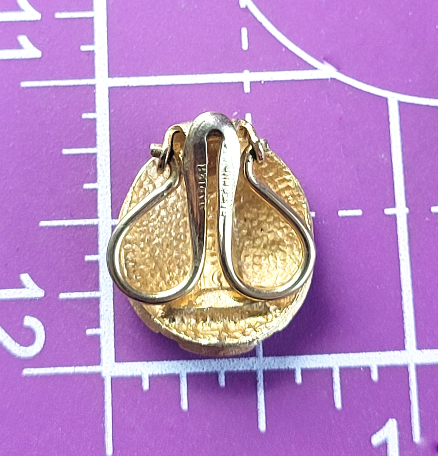 Napier Turtle shell vintage gold toned cluster signed clip on earrings