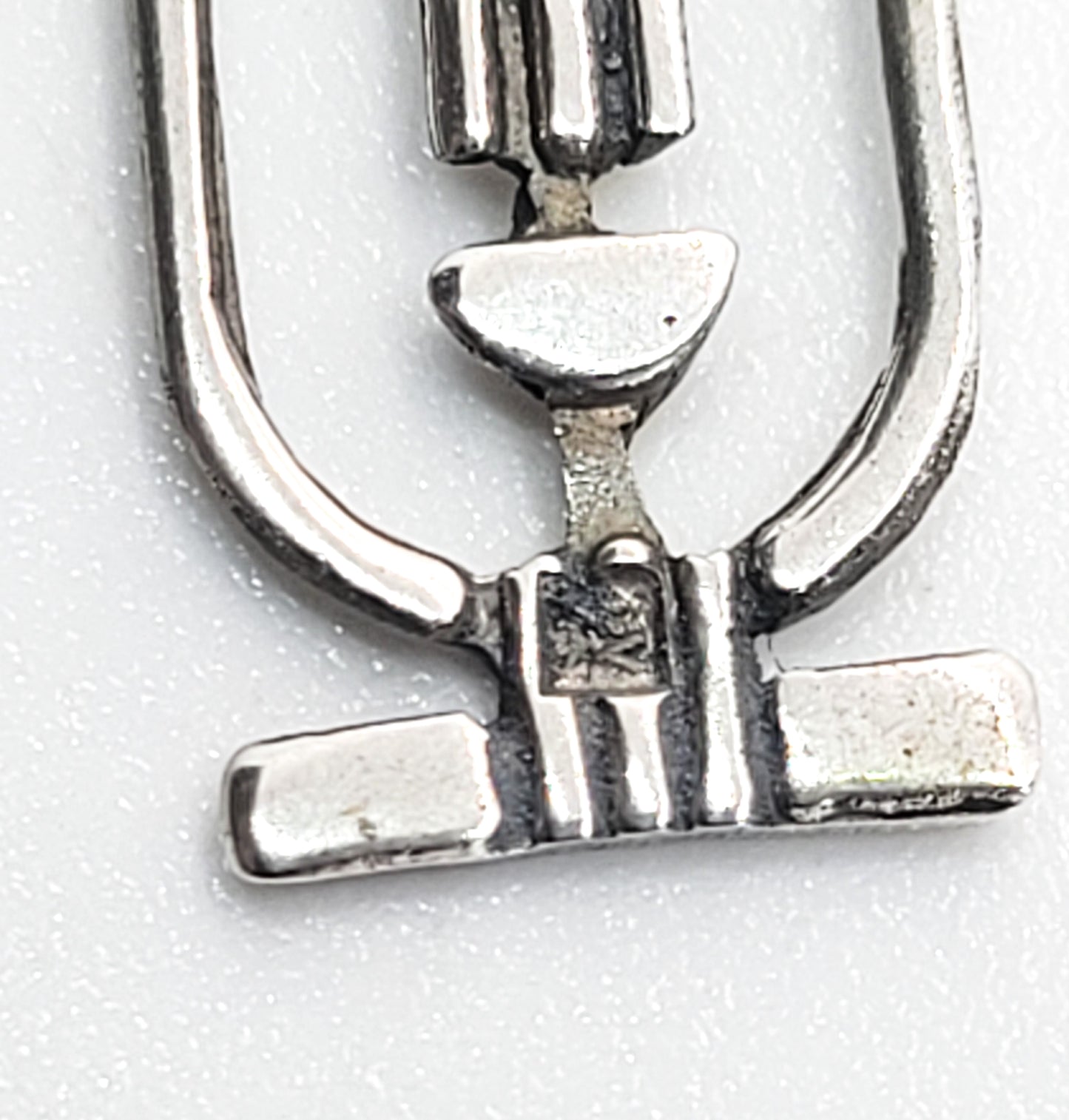 Egyptian cartouche Ra scarab open work sterling silver vintage pendant necklace