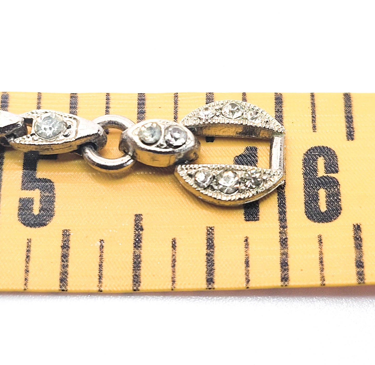 Art Deco Early Lisner demi parure Necklace and Earring vintage pave rhinestone set