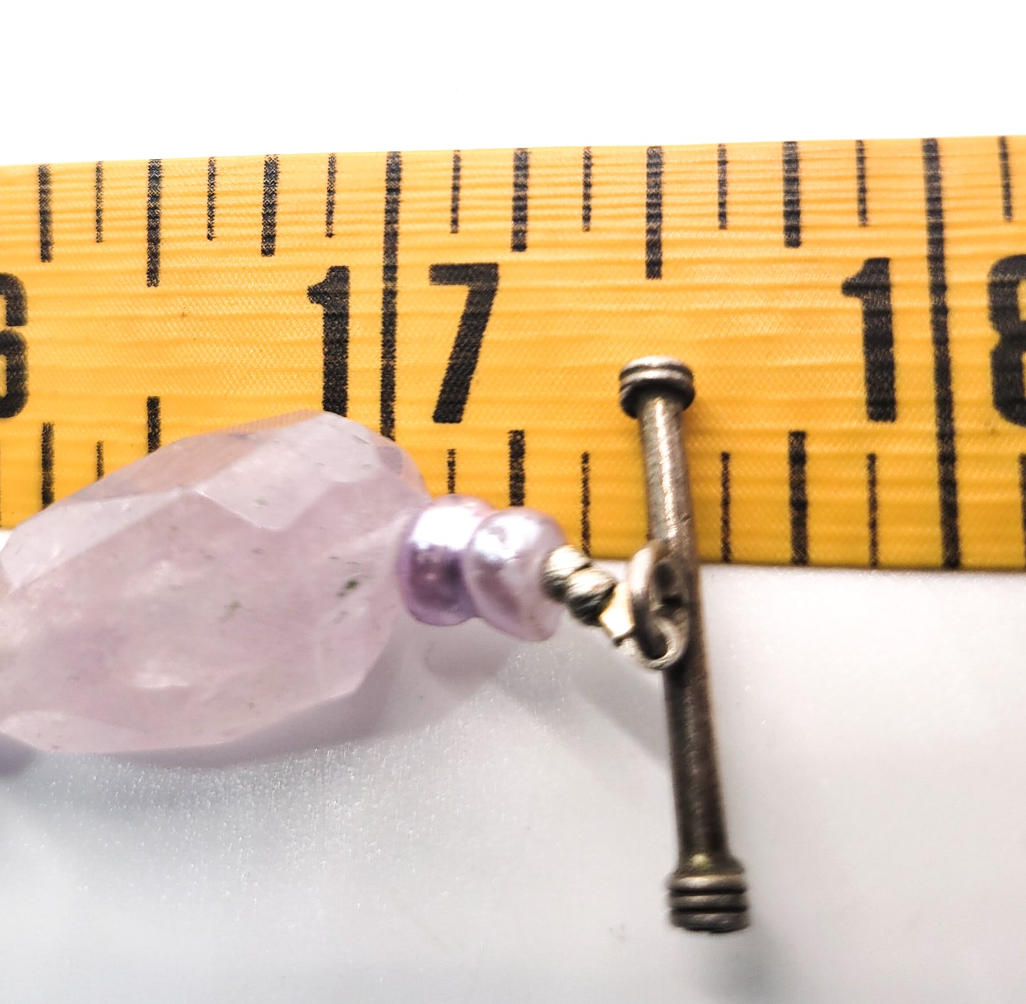 Chunky Amethyst and lavender pearl artisan beaded sterling statement necklace