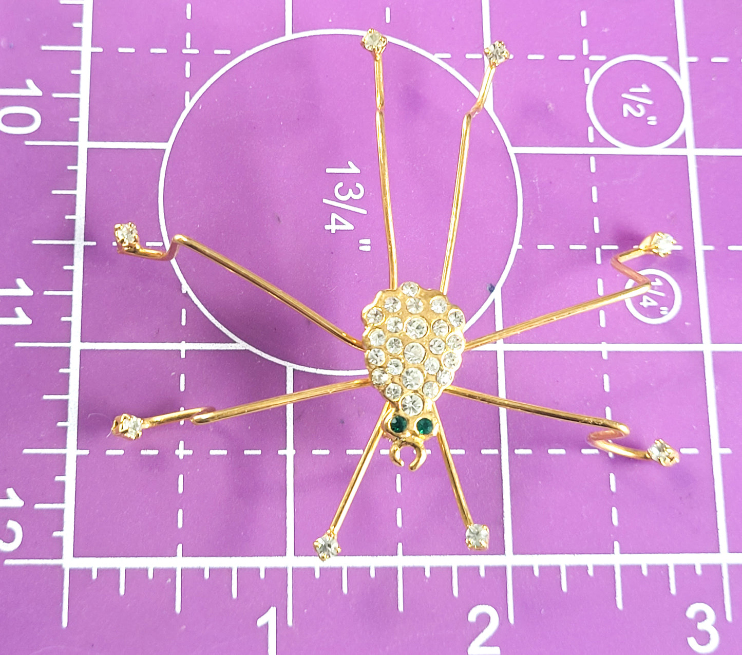 Rhinestone spider insect 3D walking pave set clear chaton brooch