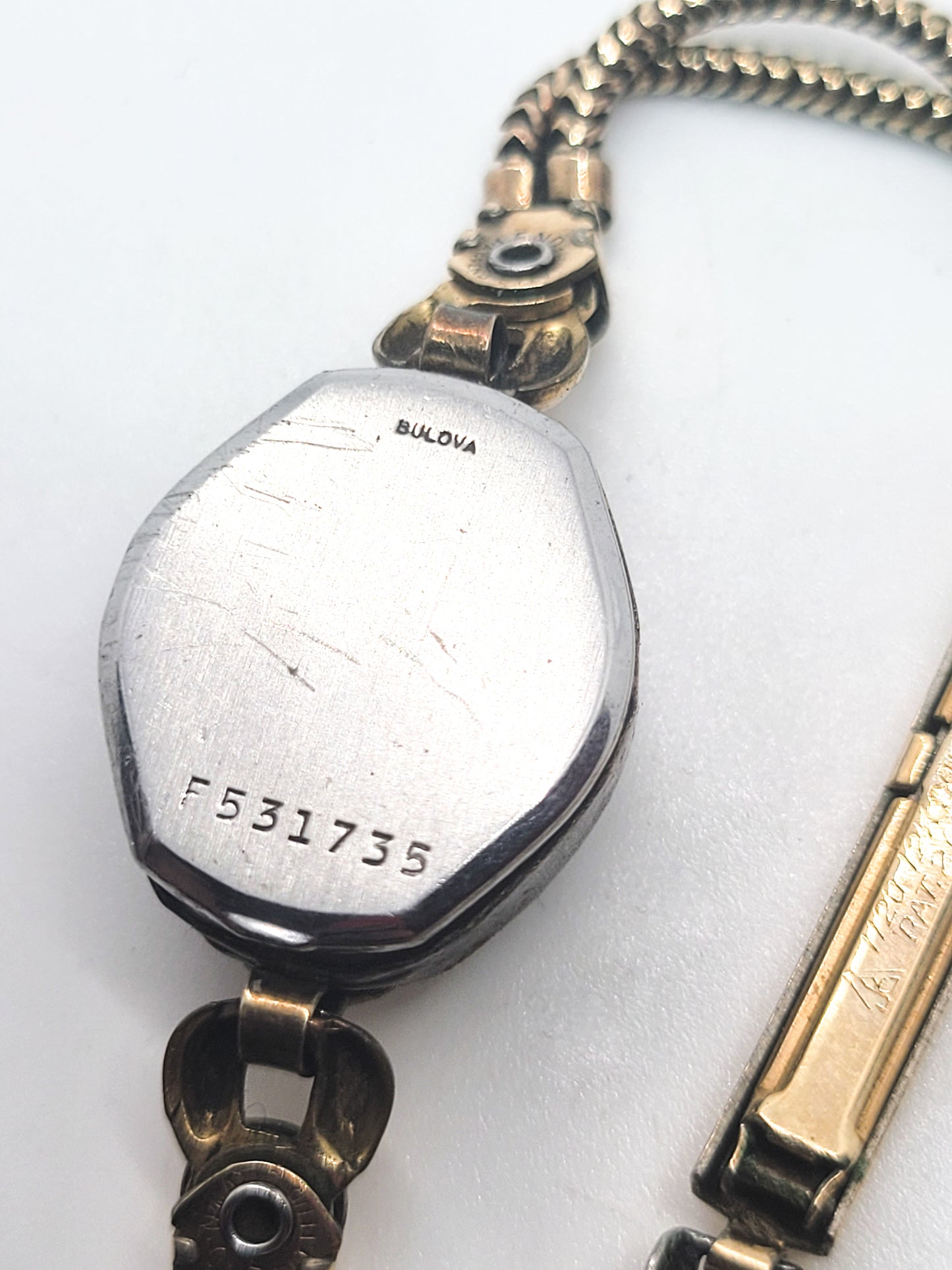 Bulova F531735 10kt rolled gold plate watch case and end u matic band