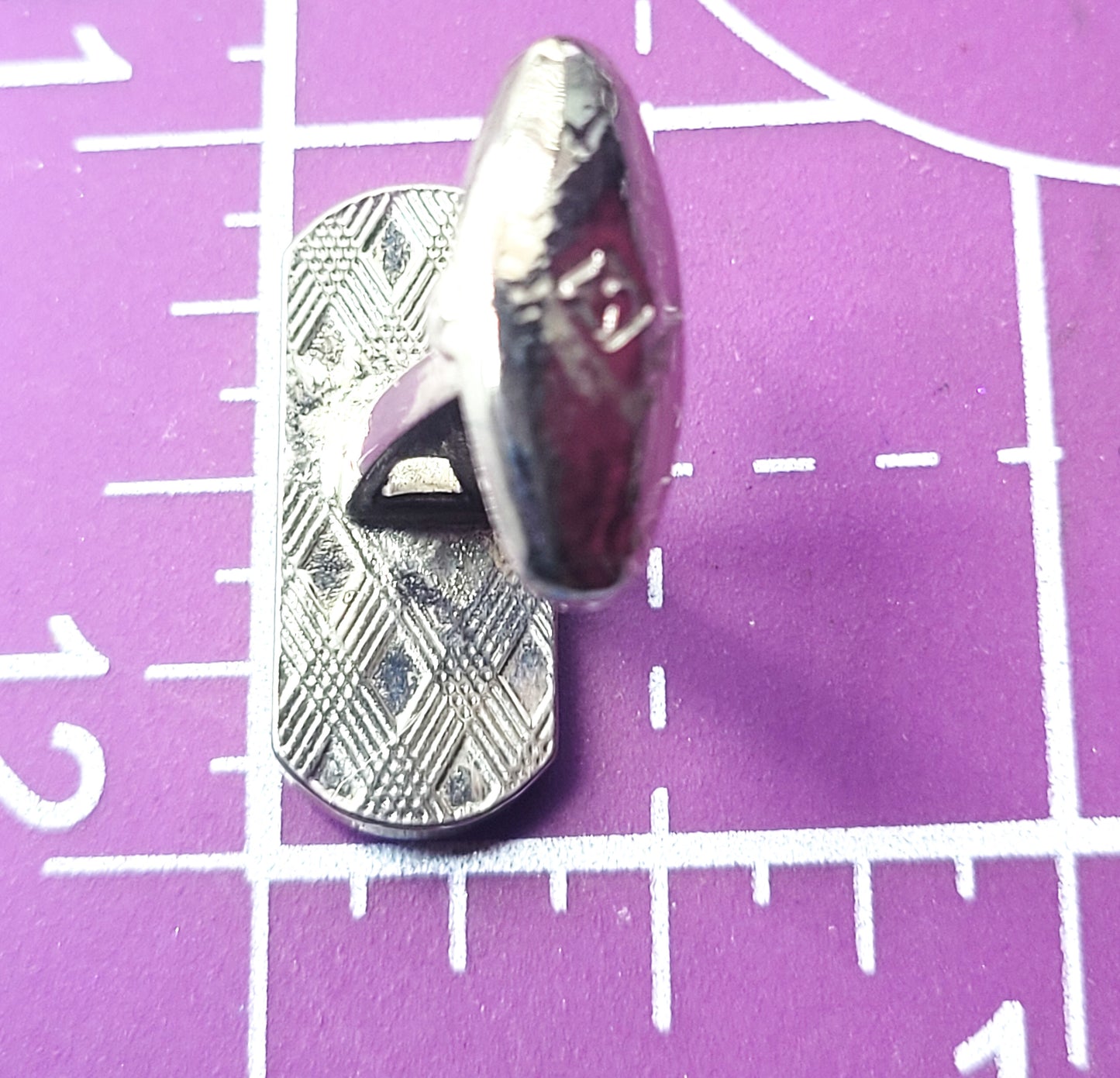 Art Deco inspired rhodium plated rhinestone studded vintage cufflinks