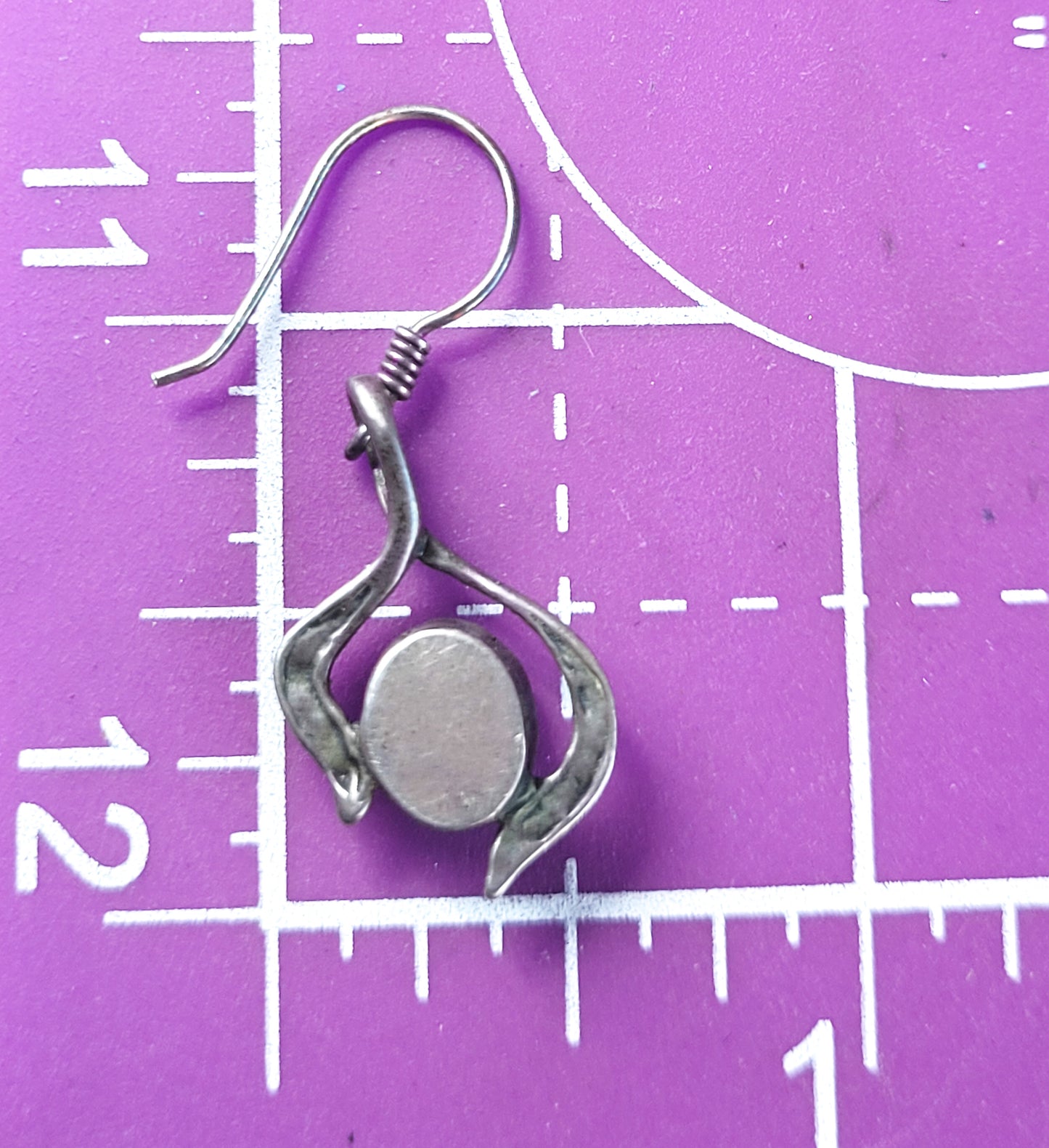 Larimar light blue gemstone sterling silver vintage drop earrings