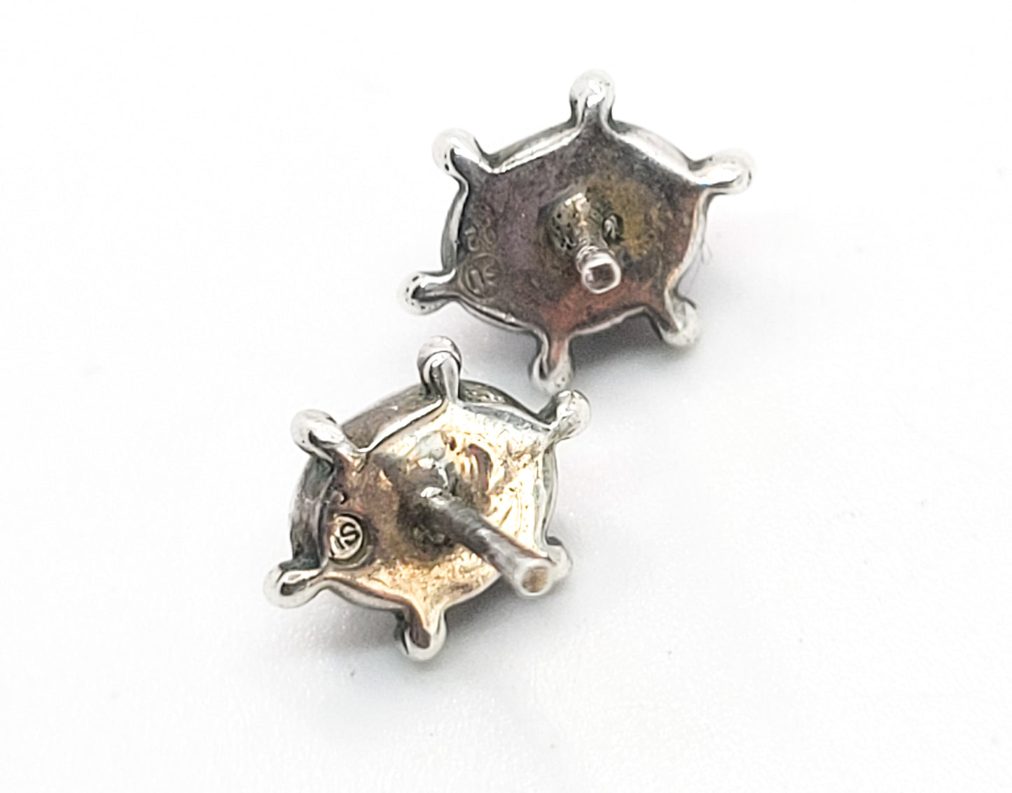 SU Amethyst purple gemstone sterling silver stud earrings
