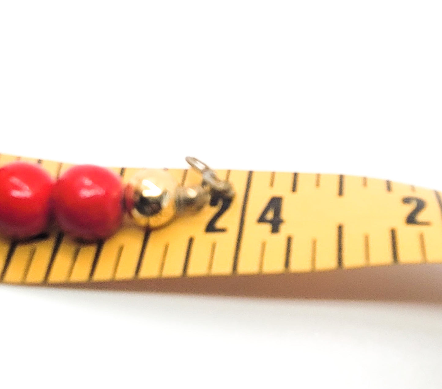 Nautical Anchor Navy and Red painted vintage wooden beaded necklace