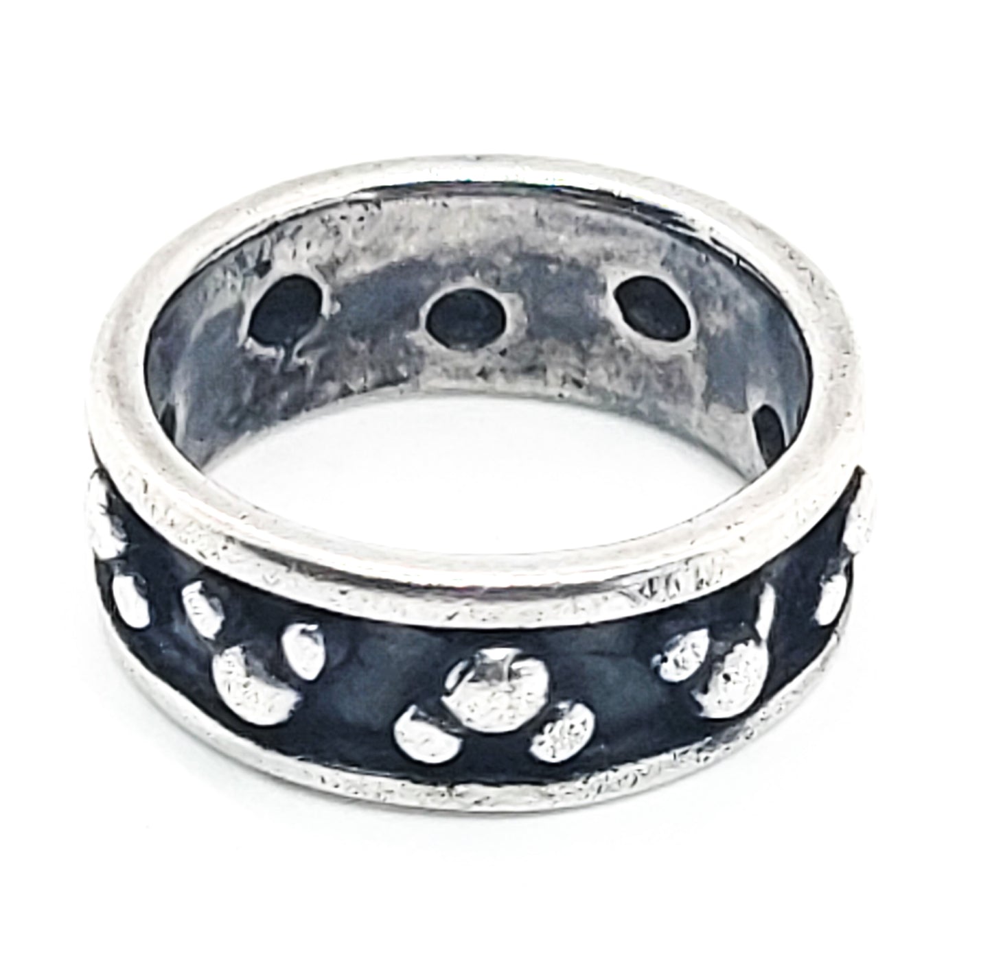 Disney Mikey Mouse head signed vintage sterling silver cigar band ring size 6
