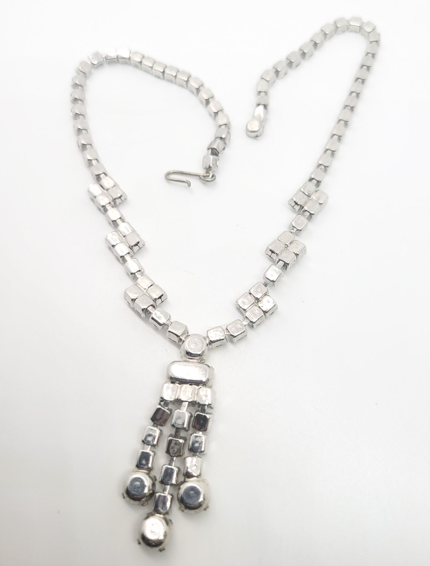 Bright sparkling waterfall chandelier vintage clear rhinestone choker necklace