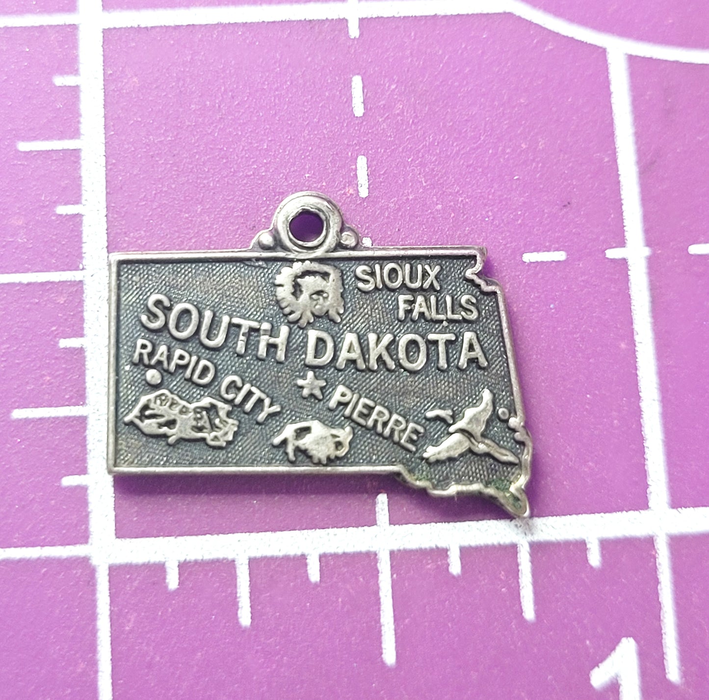 South Dakota state vintage sterling silver bracelet Charm souvenir travel
