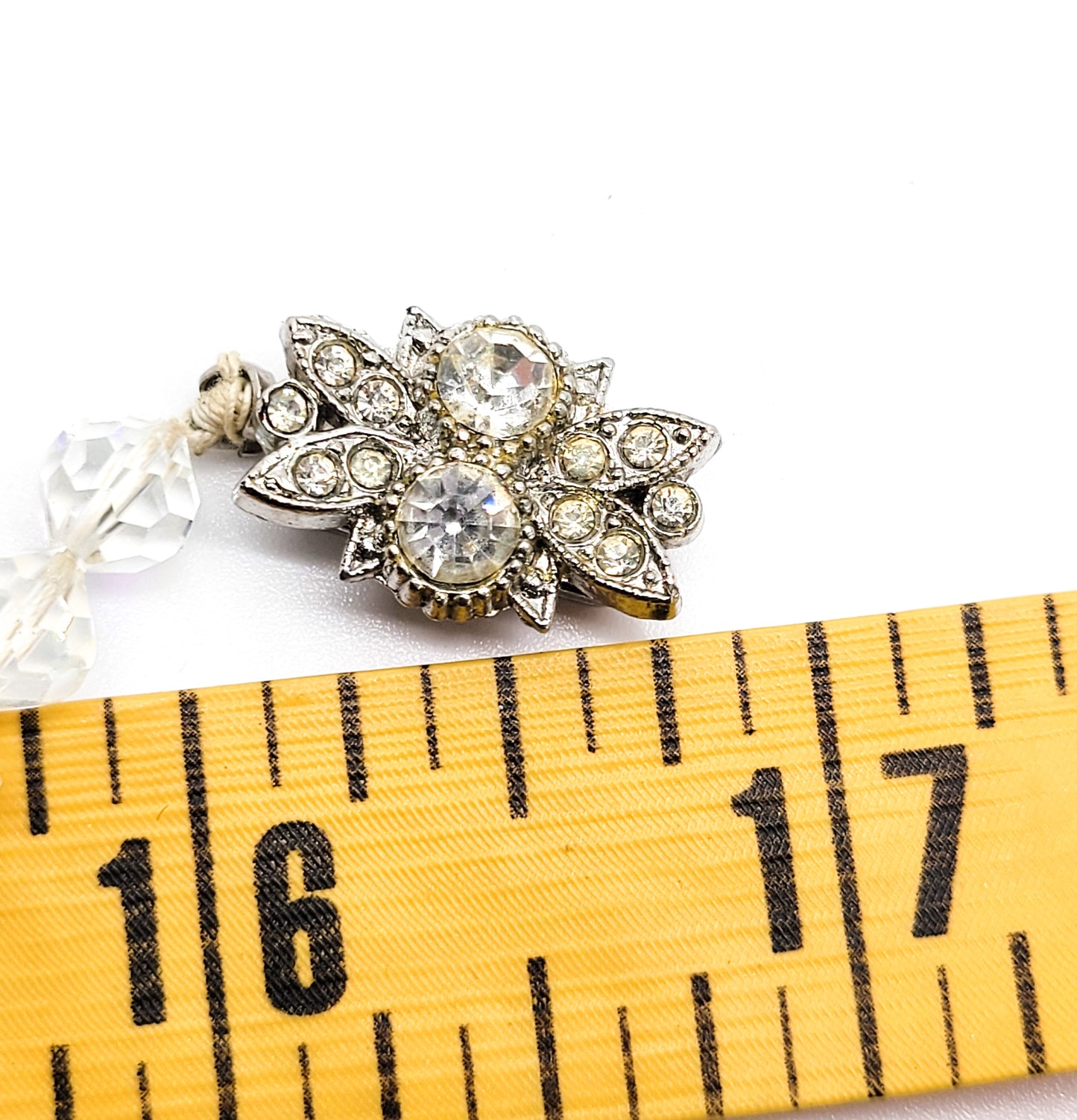 Austrian Crystal graduated AB vintage necklace with rhinestone box clasp