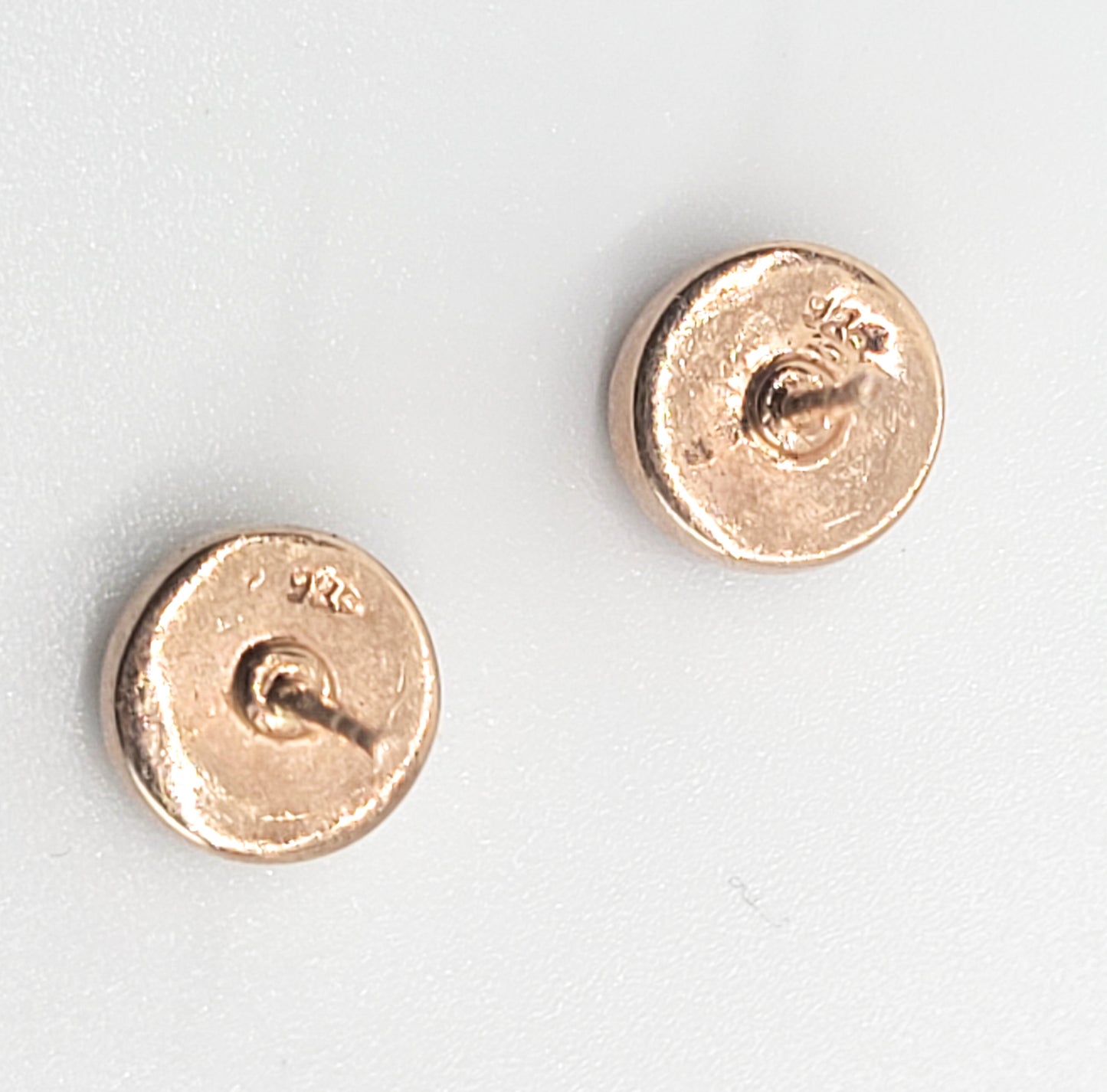 Yellow druzy gemstone rose gold over sterling silver stud earrings