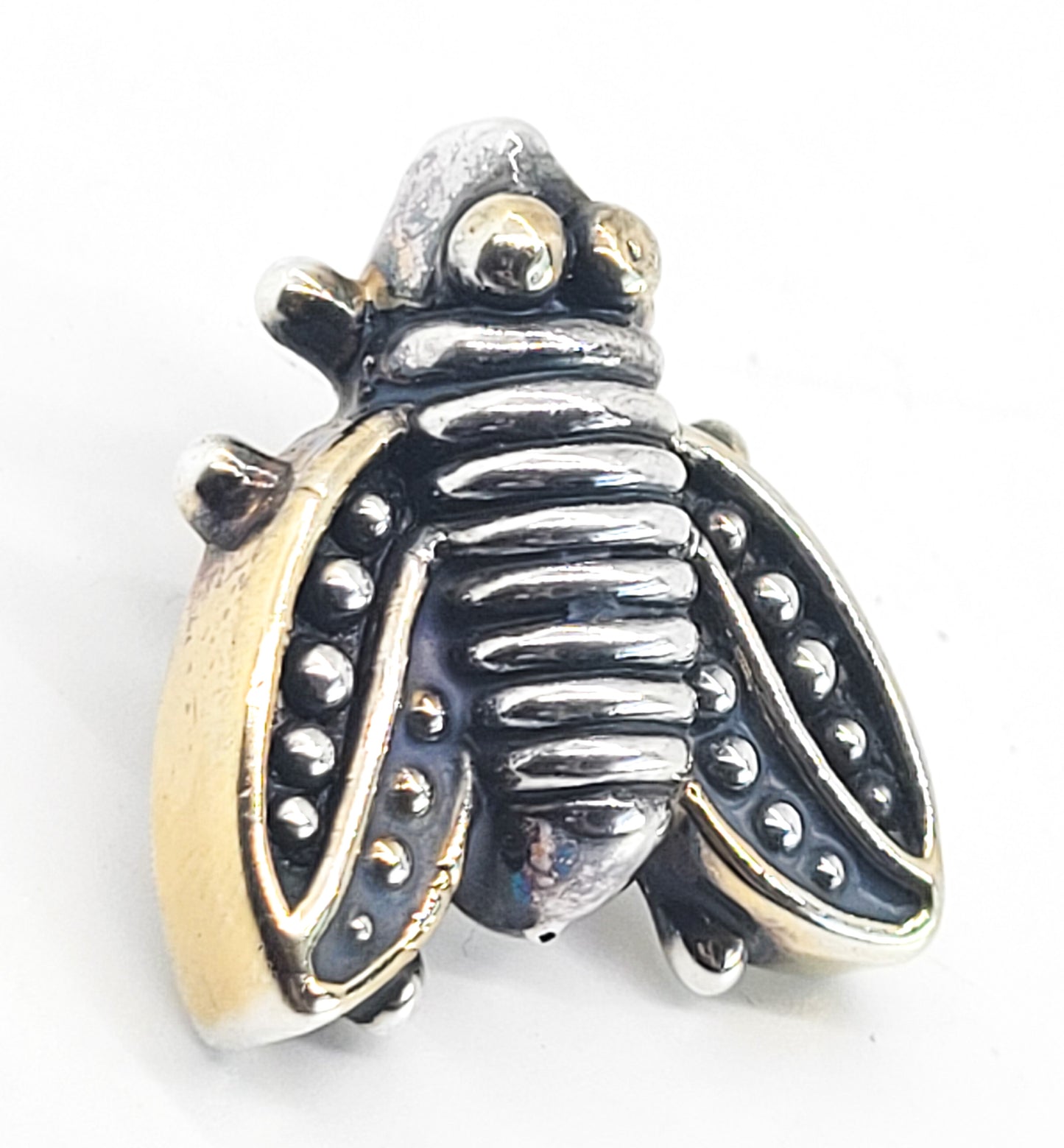 Simon Sebbag SSD Bee Puffy figural sterling silver vintage brooch pin signed