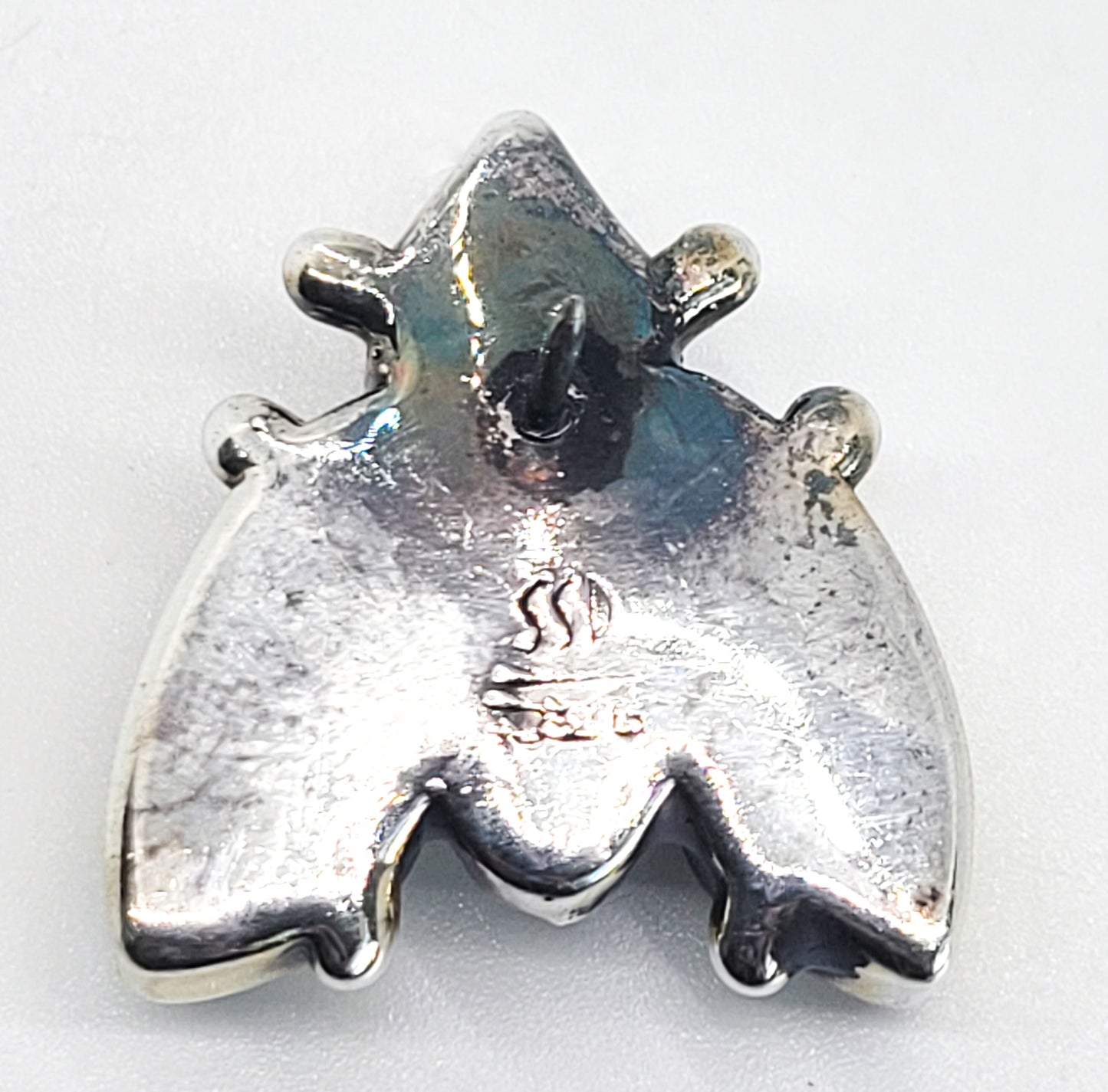 Simon Sebbag SSD Bee Puffy figural sterling silver vintage brooch pin signed