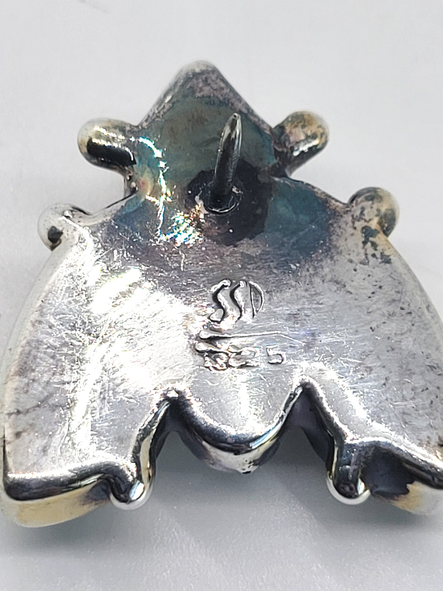 Simon Sebbag SSD Bee Puffy figural sterling silver vintage brooch pin signed