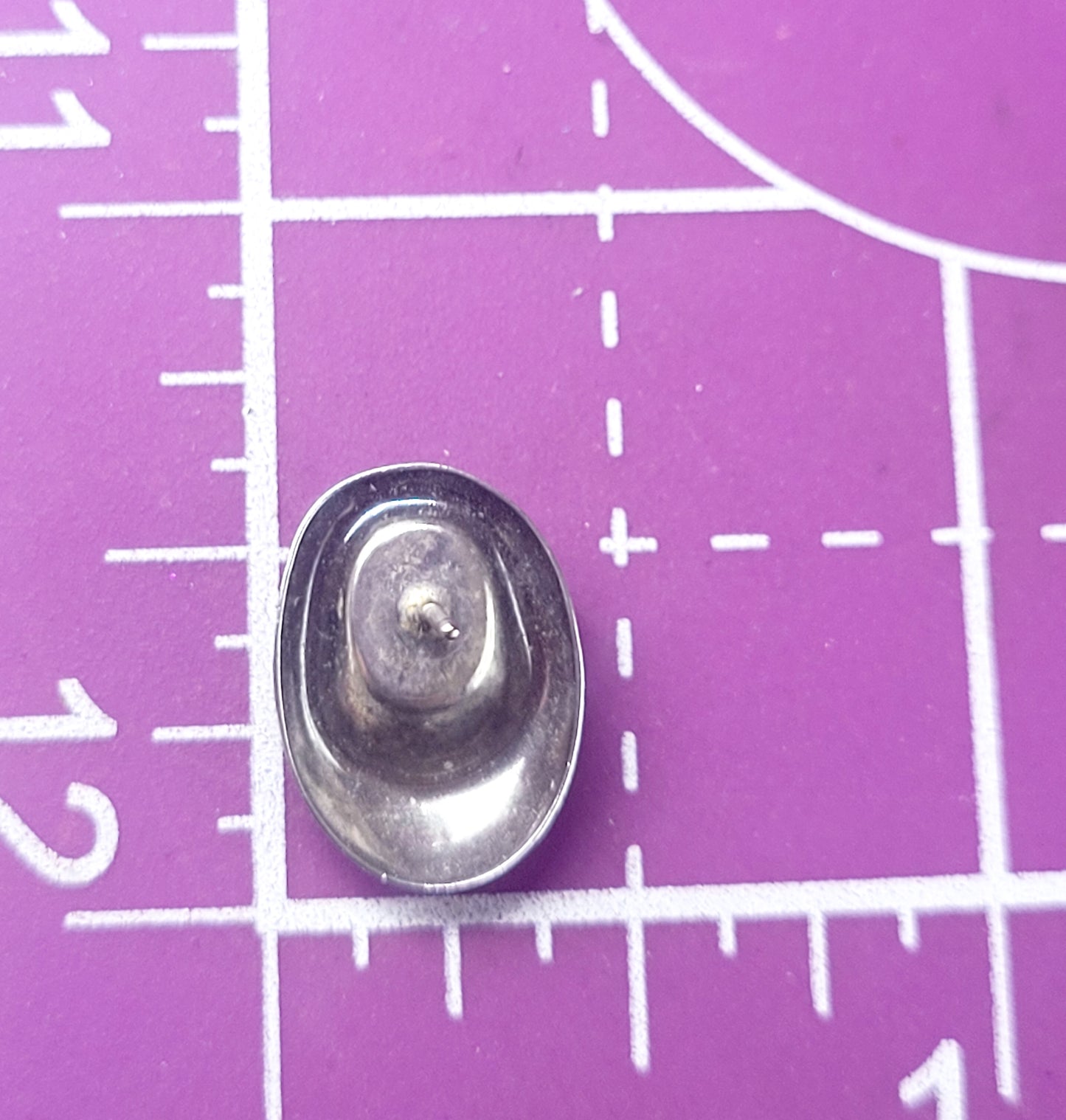 Shadowbox Blue art glass vintage sterling silver stud earrings