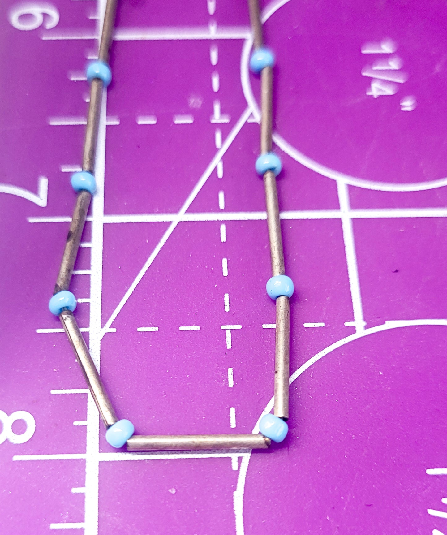 Liquid silver plated vintage beaded Southwestern fetish style necklace