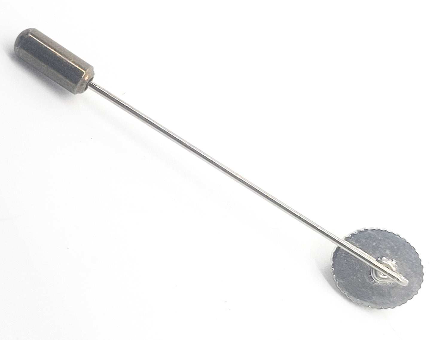 Black banded Agate vintage silver toned stick lapel pin