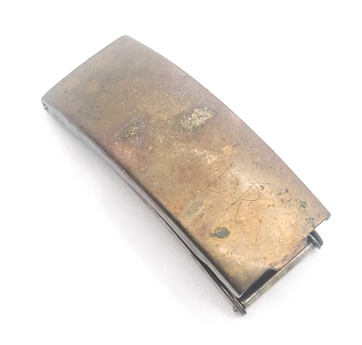 Mid Century brass locket watch band with pictures. Locket only