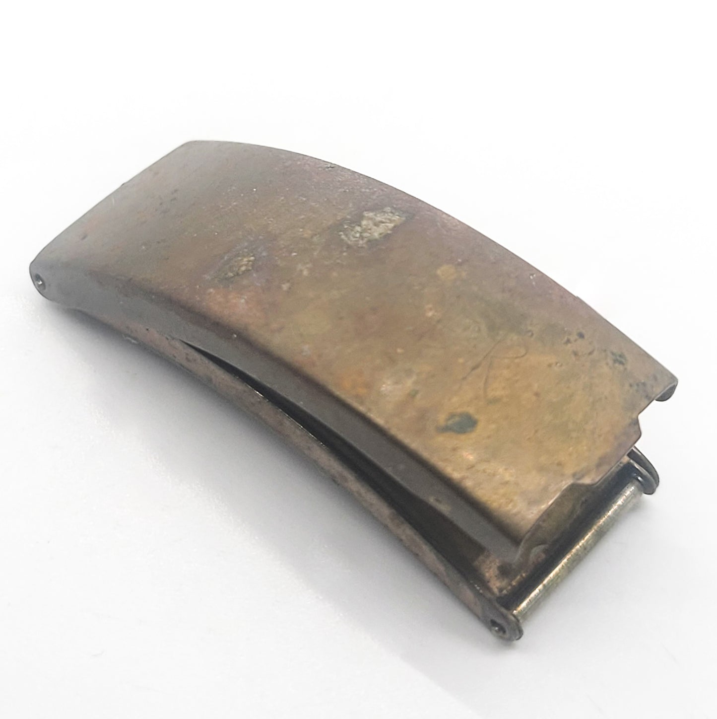 Mid Century brass locket watch band with pictures. Locket only