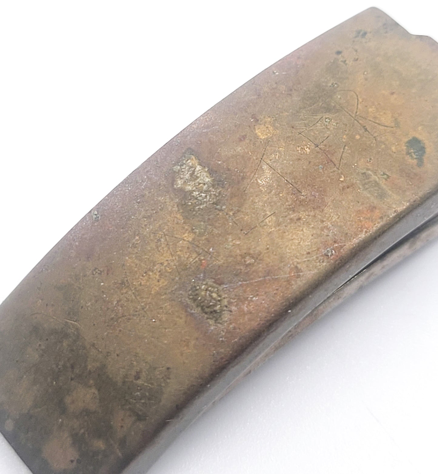 Mid Century brass locket watch band with pictures. Locket only