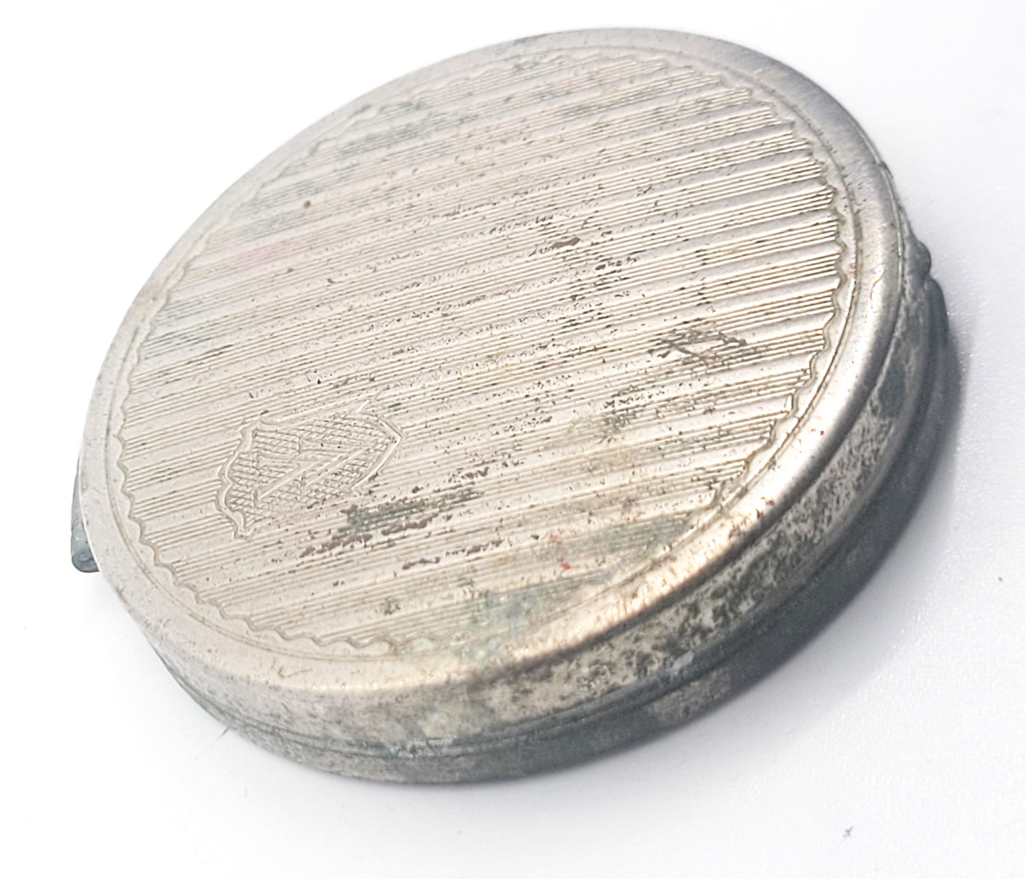 Vivaudou vintage silver toned mirror powder compact