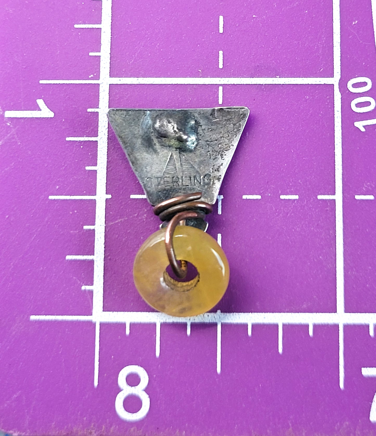 Shaman's Hand arrow citrine donut hallmarked vintage sterling silver gold filled earrings