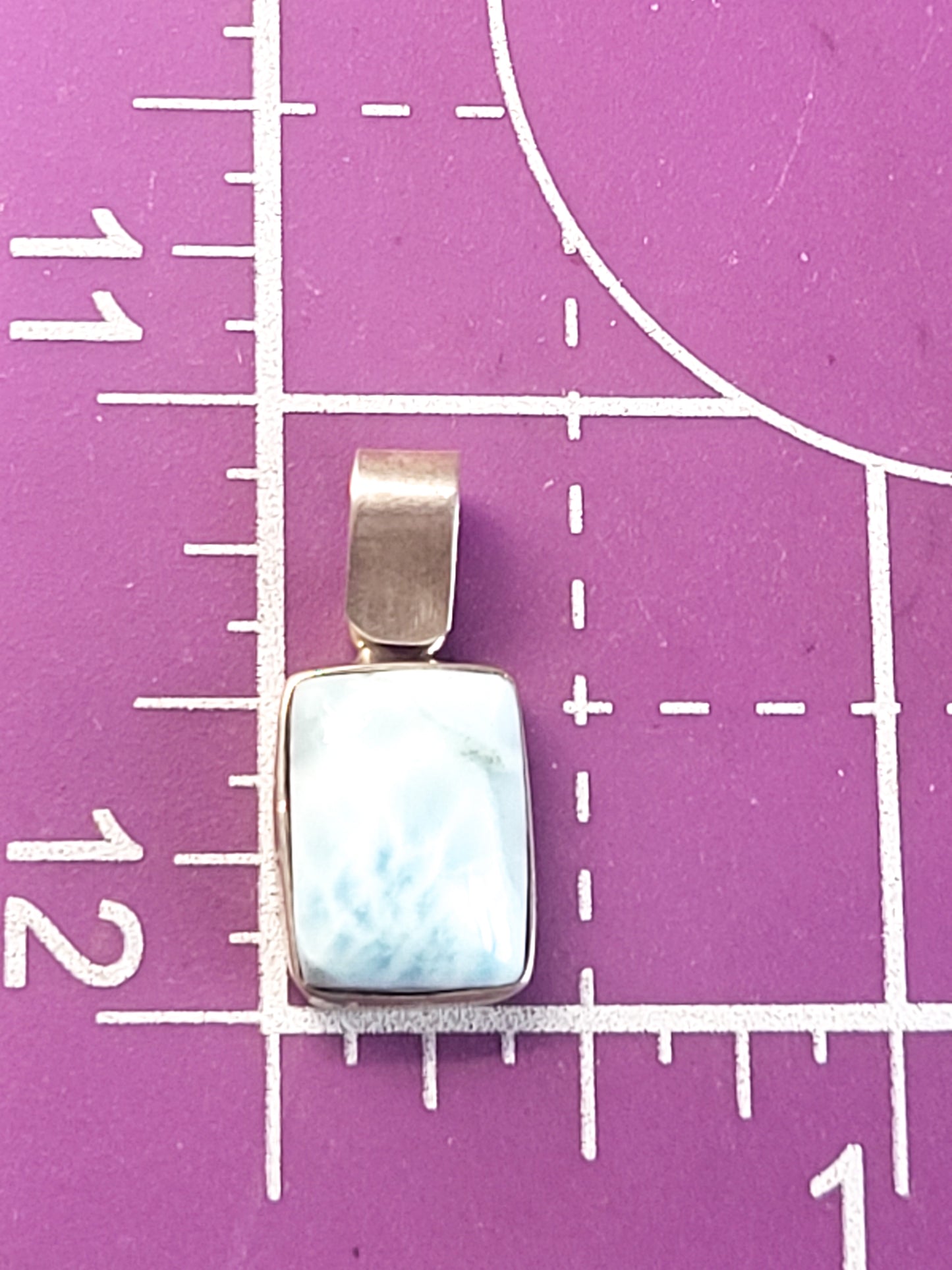 Larimar Dominican Republic blue gemstone sterling silver pendant