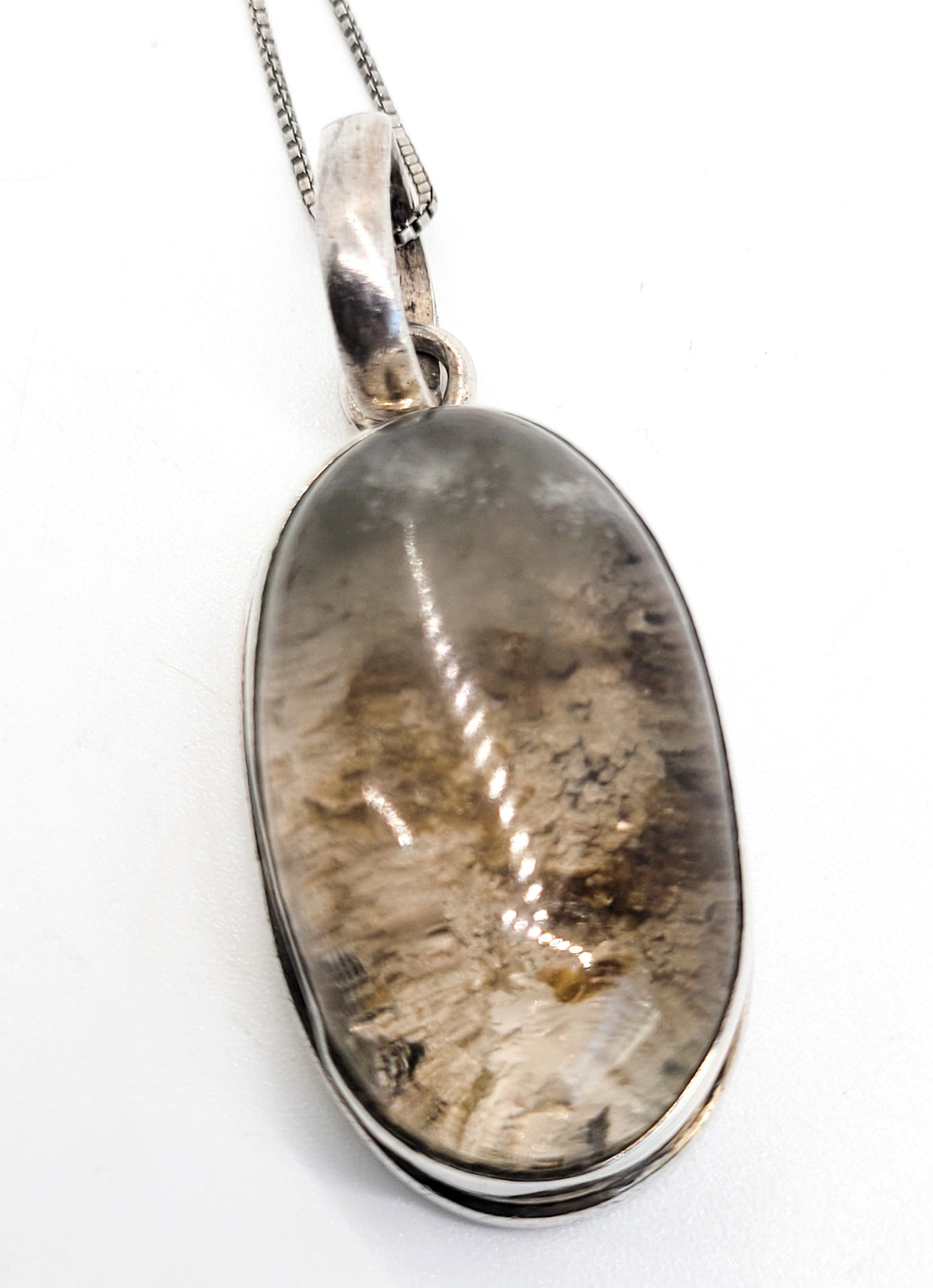 Garden quartz with tomatoes large vintage sterling silver necklace