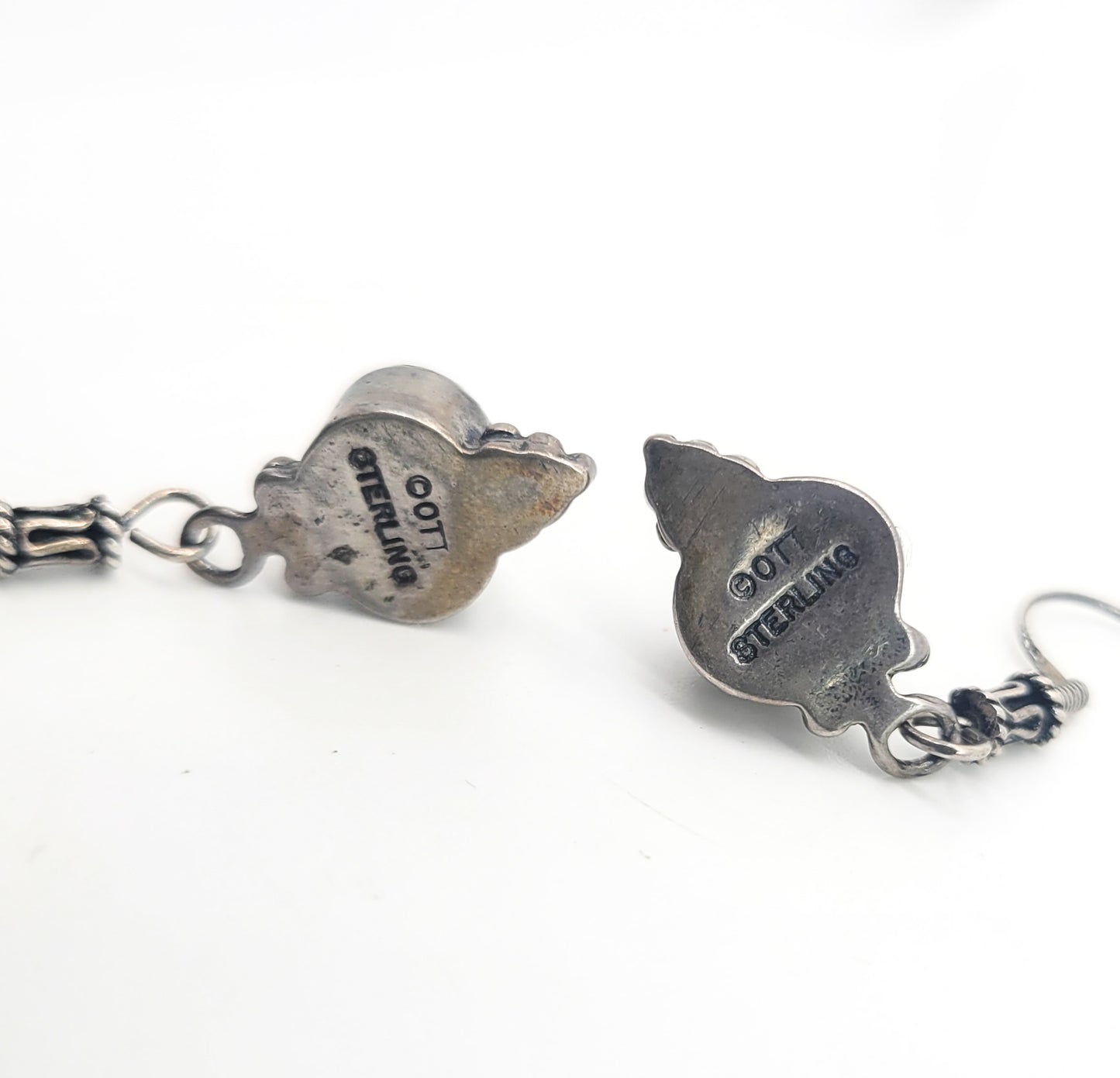 Charoite QTT Purple gemstone sterling silver large vintage drop earrings