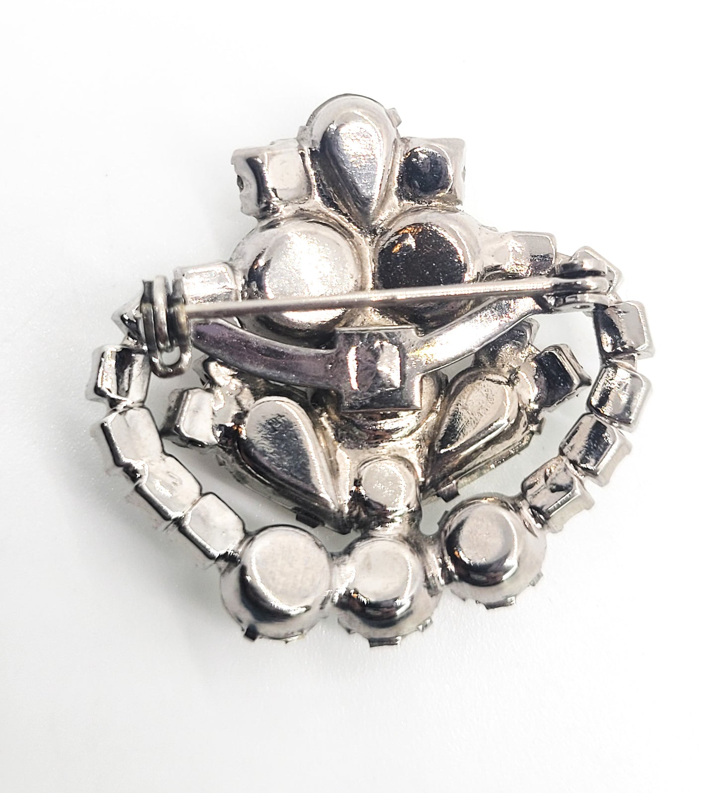 Clear rhinestone Crown beautiful sparkling mid century vintage brooch