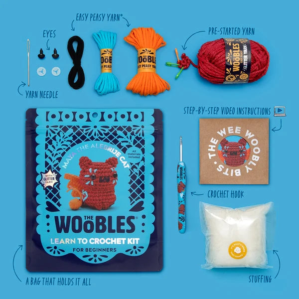 The Woobles Sugar Skull Maya the Alebrije Cat Crochet Kit *Pre-order*