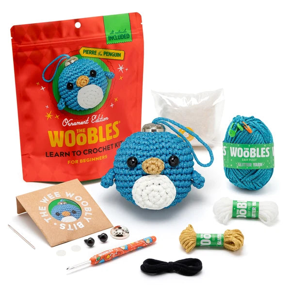 The Woobles Pierre the Penguin Ornament Crochet Kit Small business exclusive