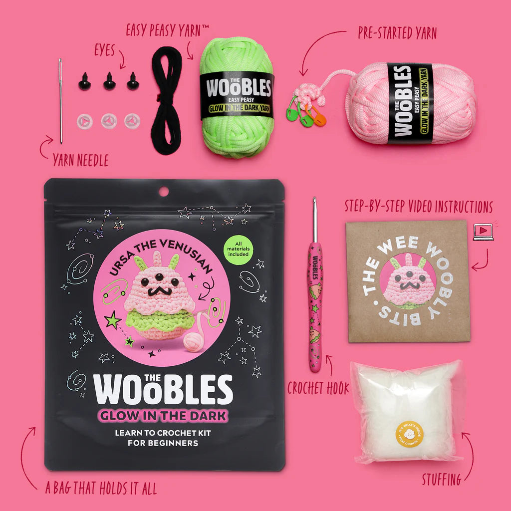 The Woobles Ursa the Venusian Crochet Kit Glow in the Dark