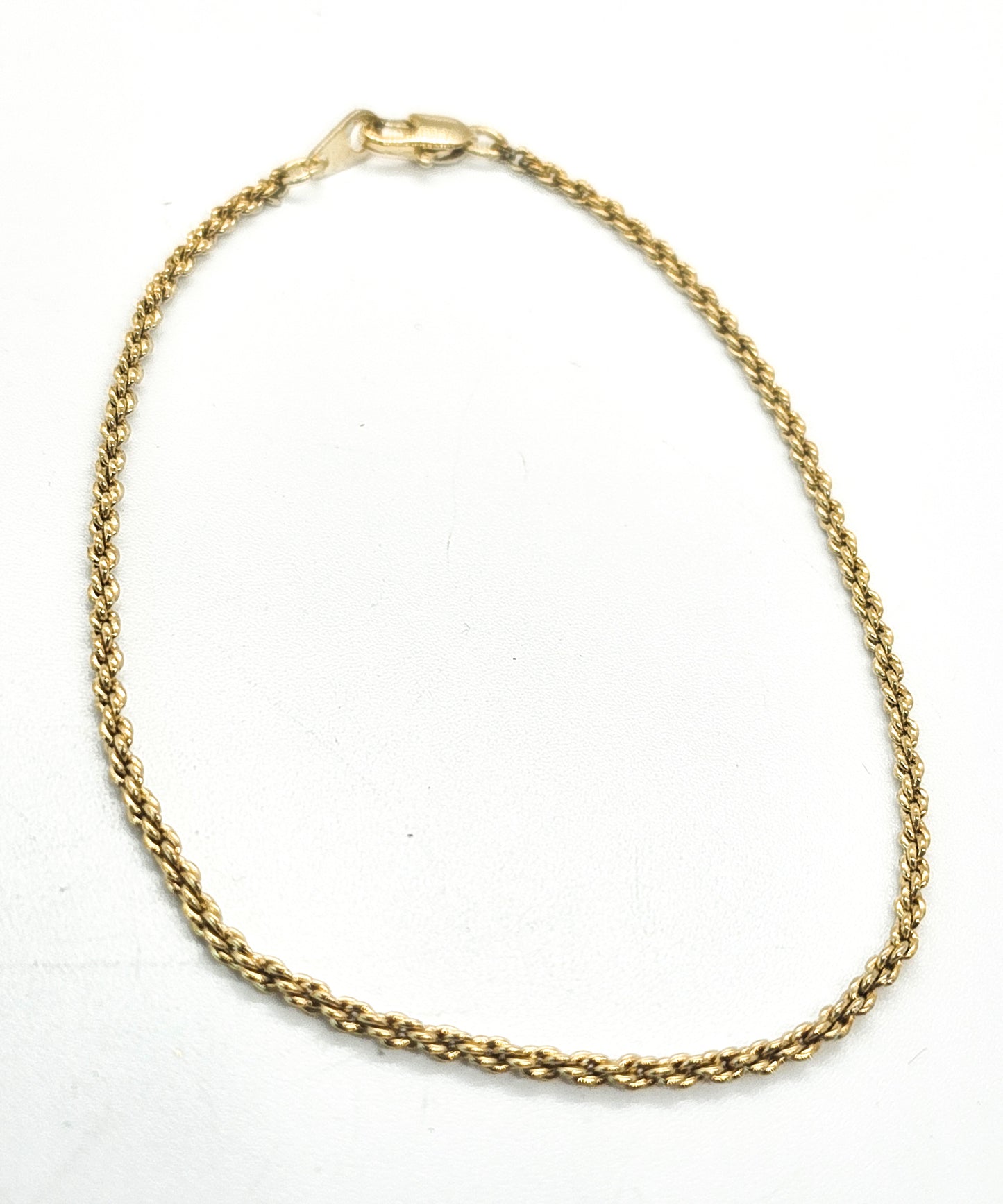 Twisted rope vintage retro 90's gold toned tennis bracelet 7.5 inches
