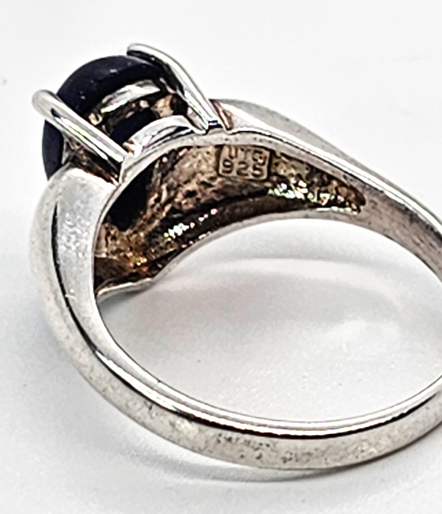 Lapis Lazuli blue pear cut gemstone sterling silver ring size 9