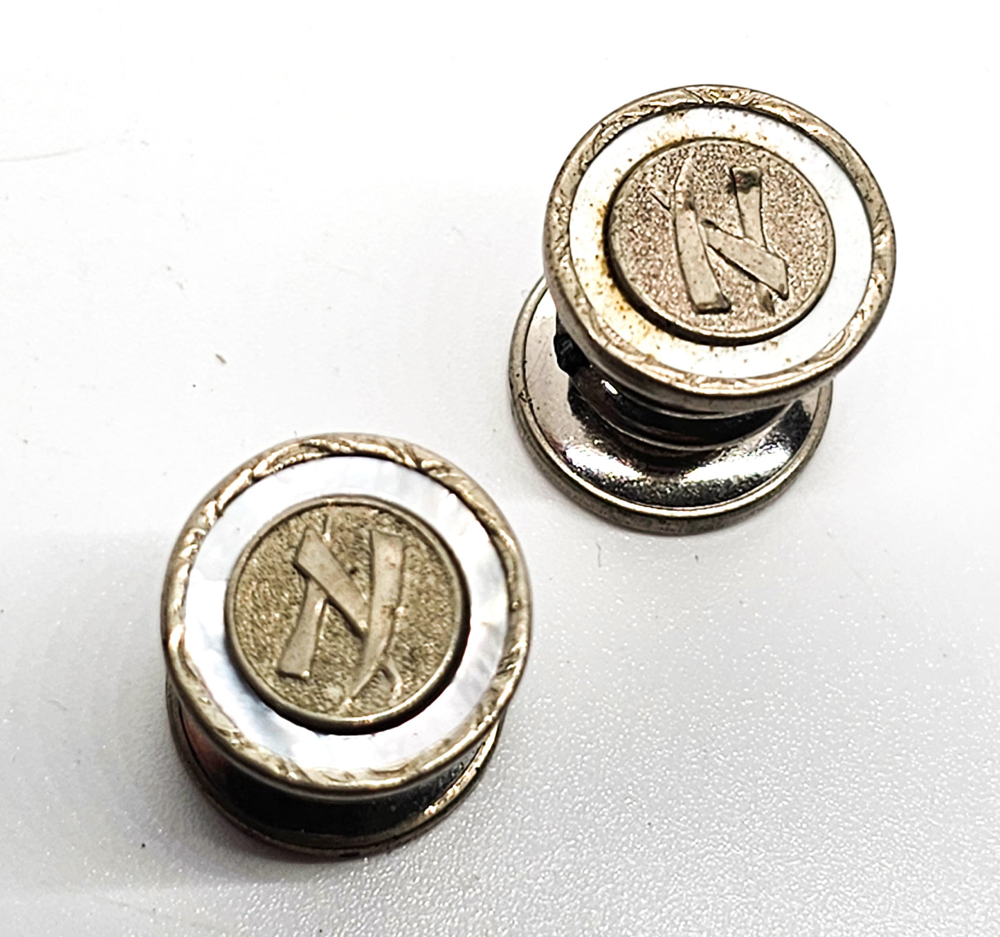 KUM-A-PART BAER & WILDE Art Deco Asian N Monogram Snap Cufflinks