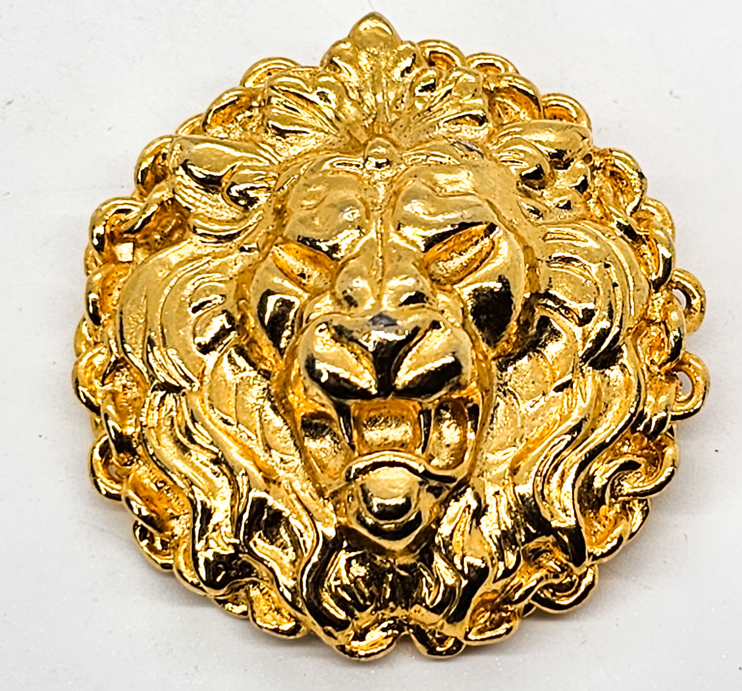 Anne Klein Lion Head 18k gold plated chain frame vintage 80's/90's Brooch