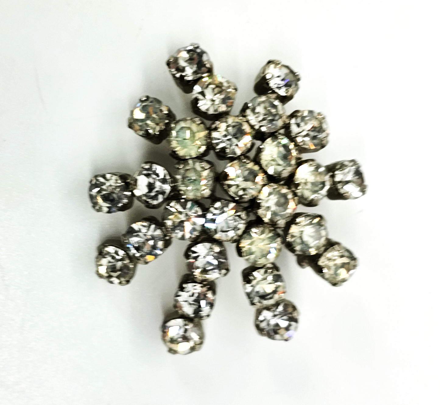 Atomic scatter clear rhinestone vintage retro 1960's brooch