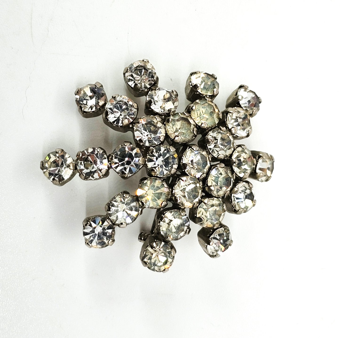 Atomic scatter clear rhinestone vintage retro 1960's brooch